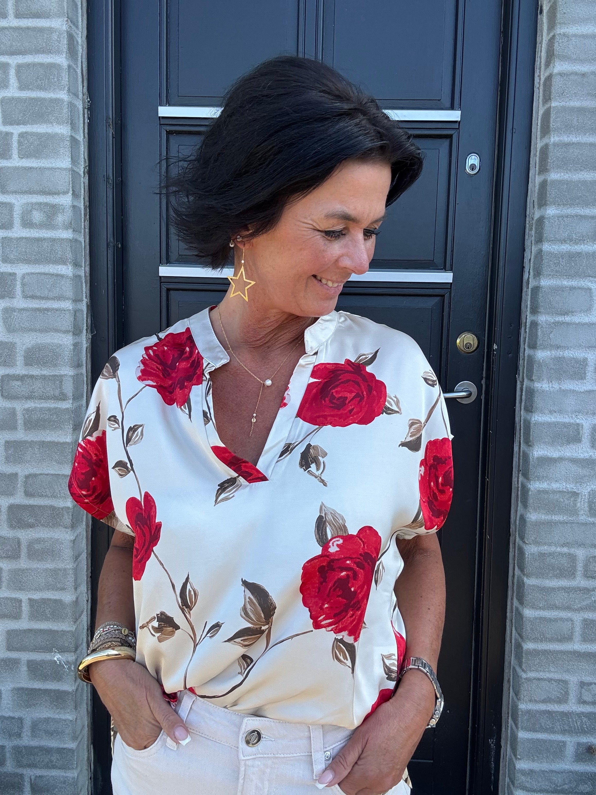 Black Colour Bluse - BcTilly Rose Bluse i Rød
