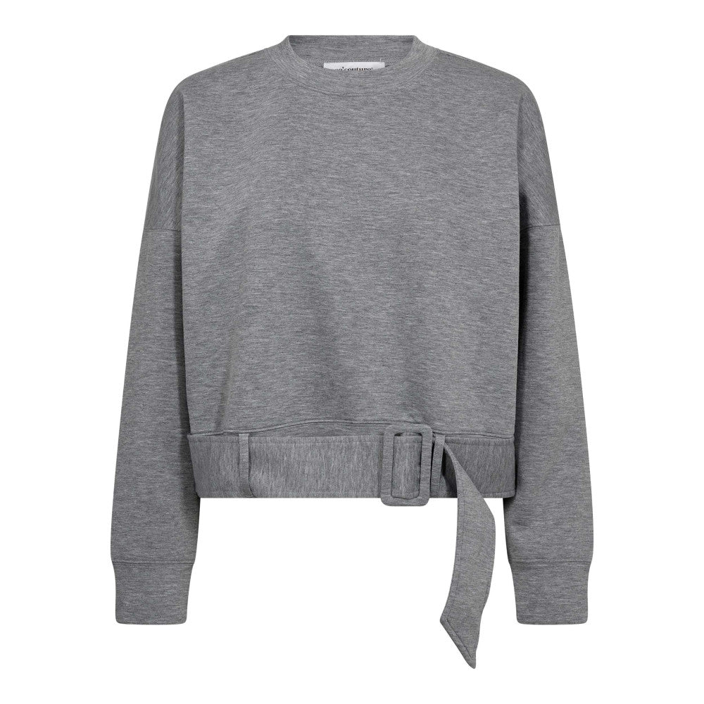 Co´Couture Sweat - LanceCC Belt Sweat i Grey Melange