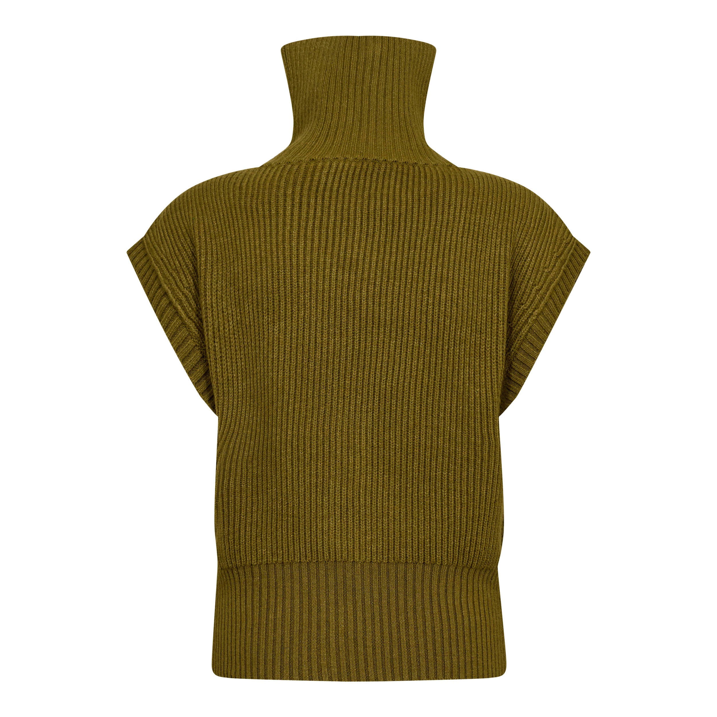 Co´Couture Vest - RowCC Zip Kabel Strik Vest i Fern Green