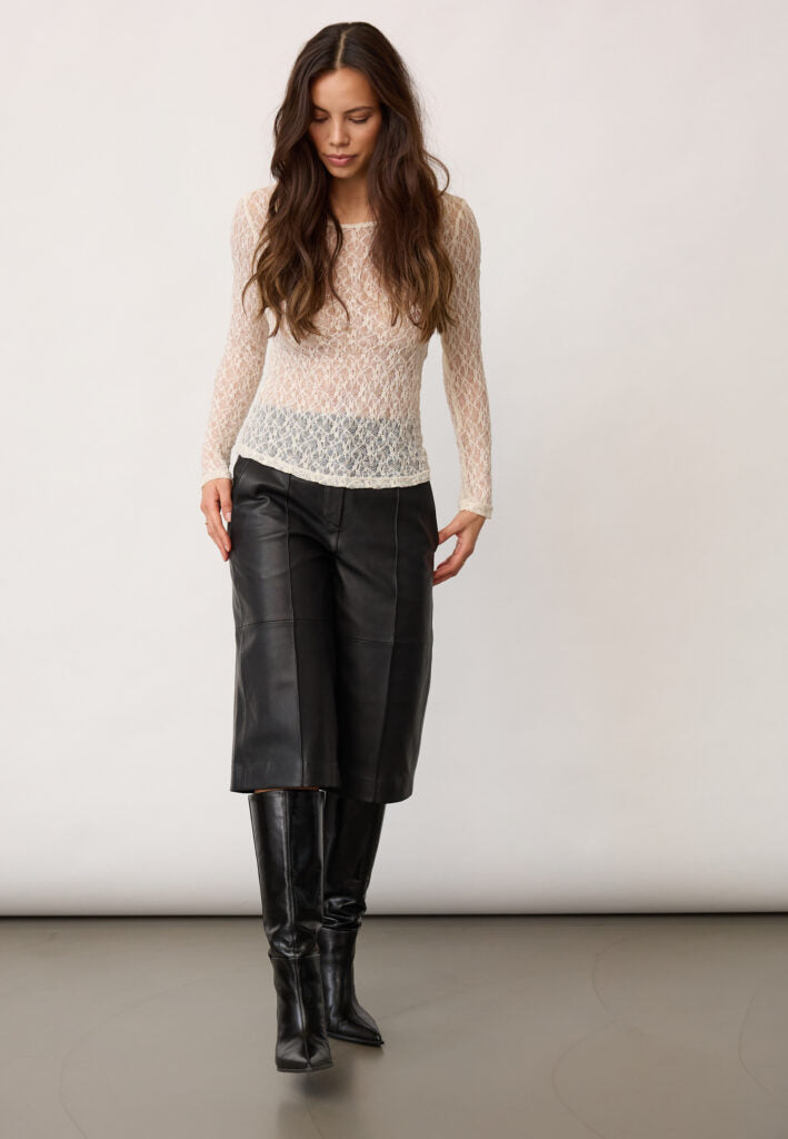 Co´couture Bluse - BarnaCC Mesh Bluse i Off White