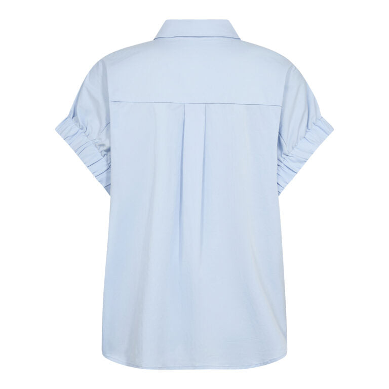 Co´Couture Skjorte - PoppyCC Elastik Cuff SS Skjorte i Pale Blue
