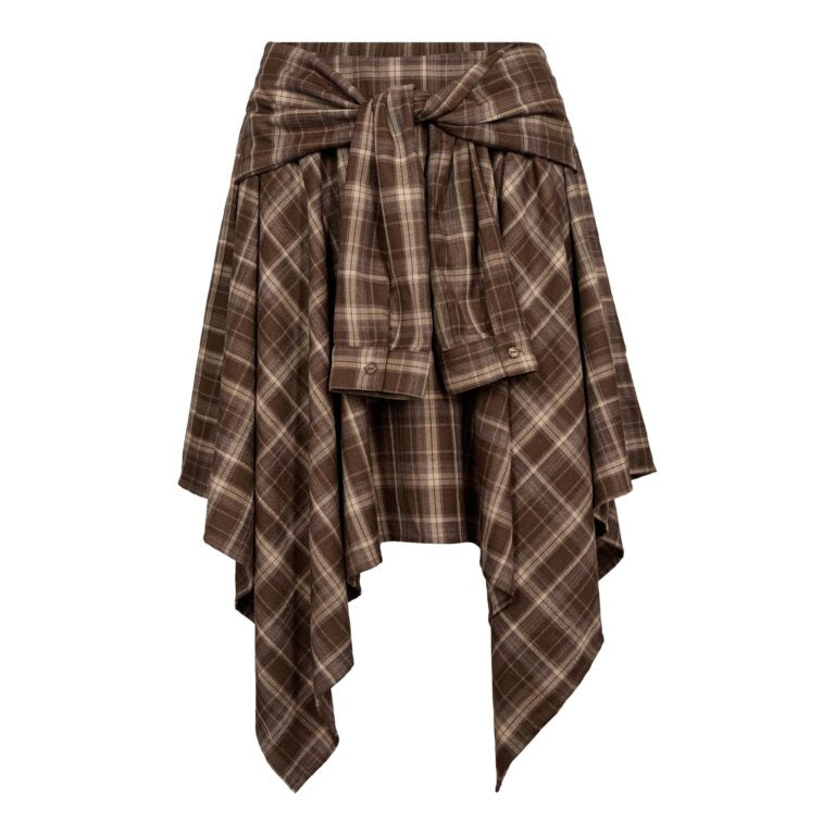 Co´couture Nederdel - DagnyCC Chech Tie Nederdel i Brown Check