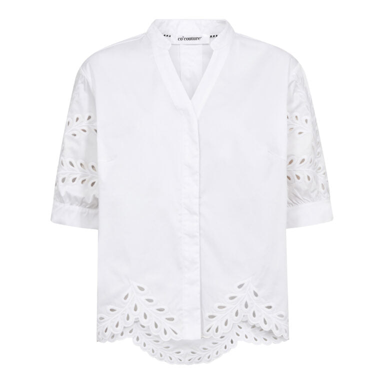 Co´Couture Skjorte - PoppyCC Broderi Anglaise Skjorte i Hvid