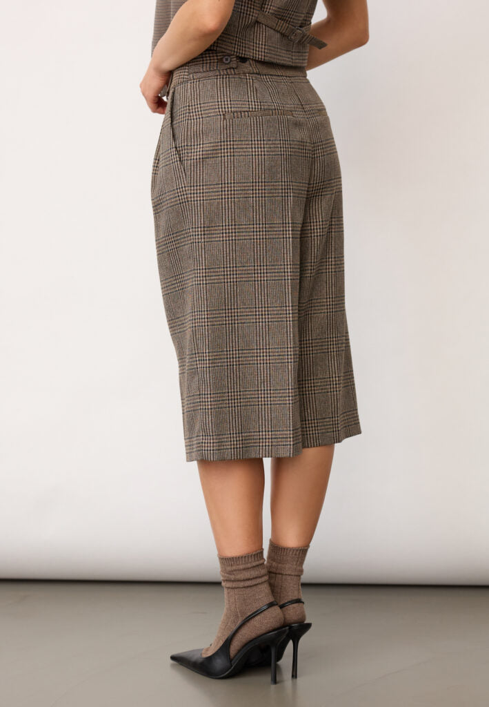 Co´Couture Shorts - VeyaCC Check Bermuda Shorts i Brown
