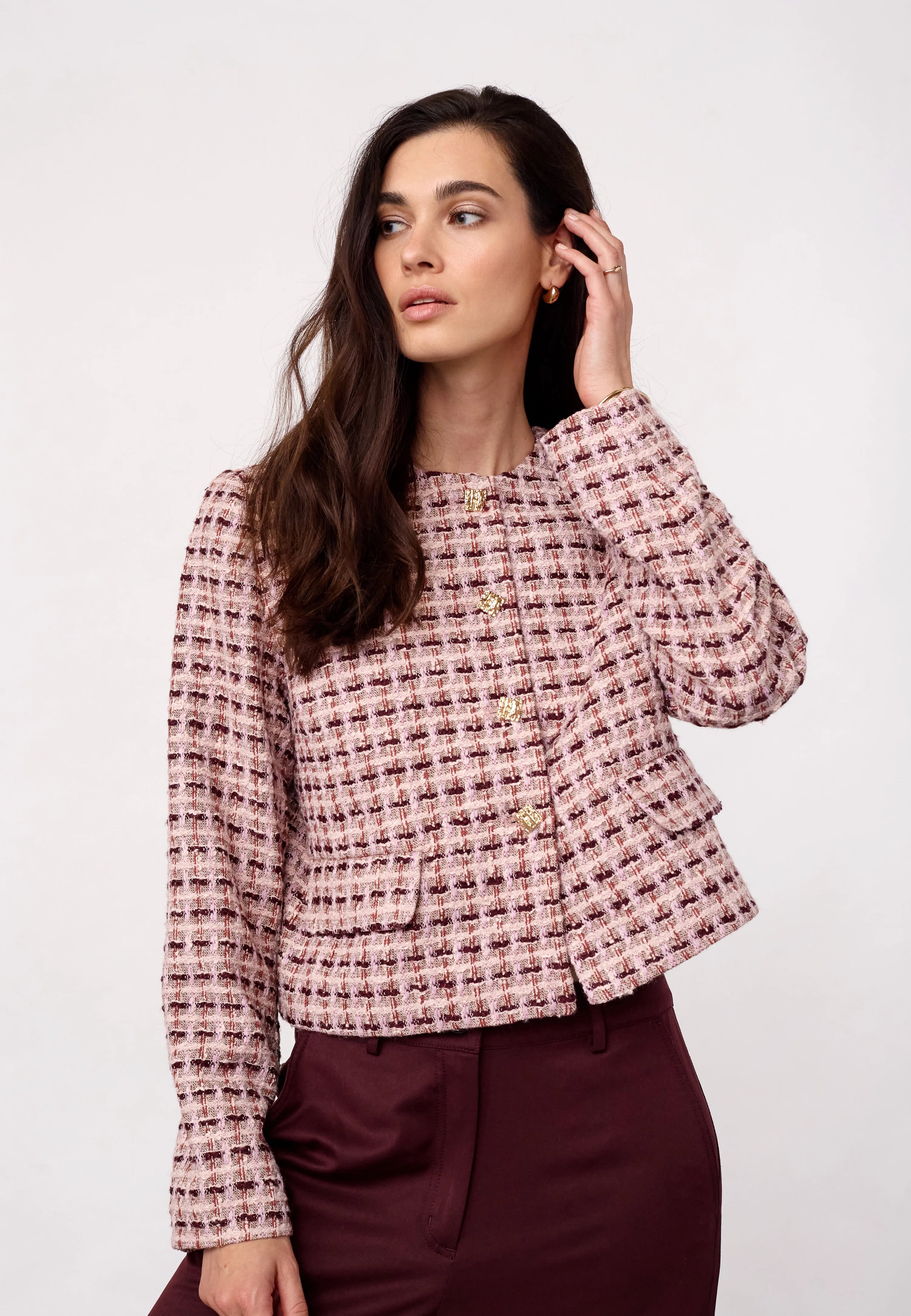 Co´Couture Jakke - TikaCC Boucle Jakke i Dusty Rose
