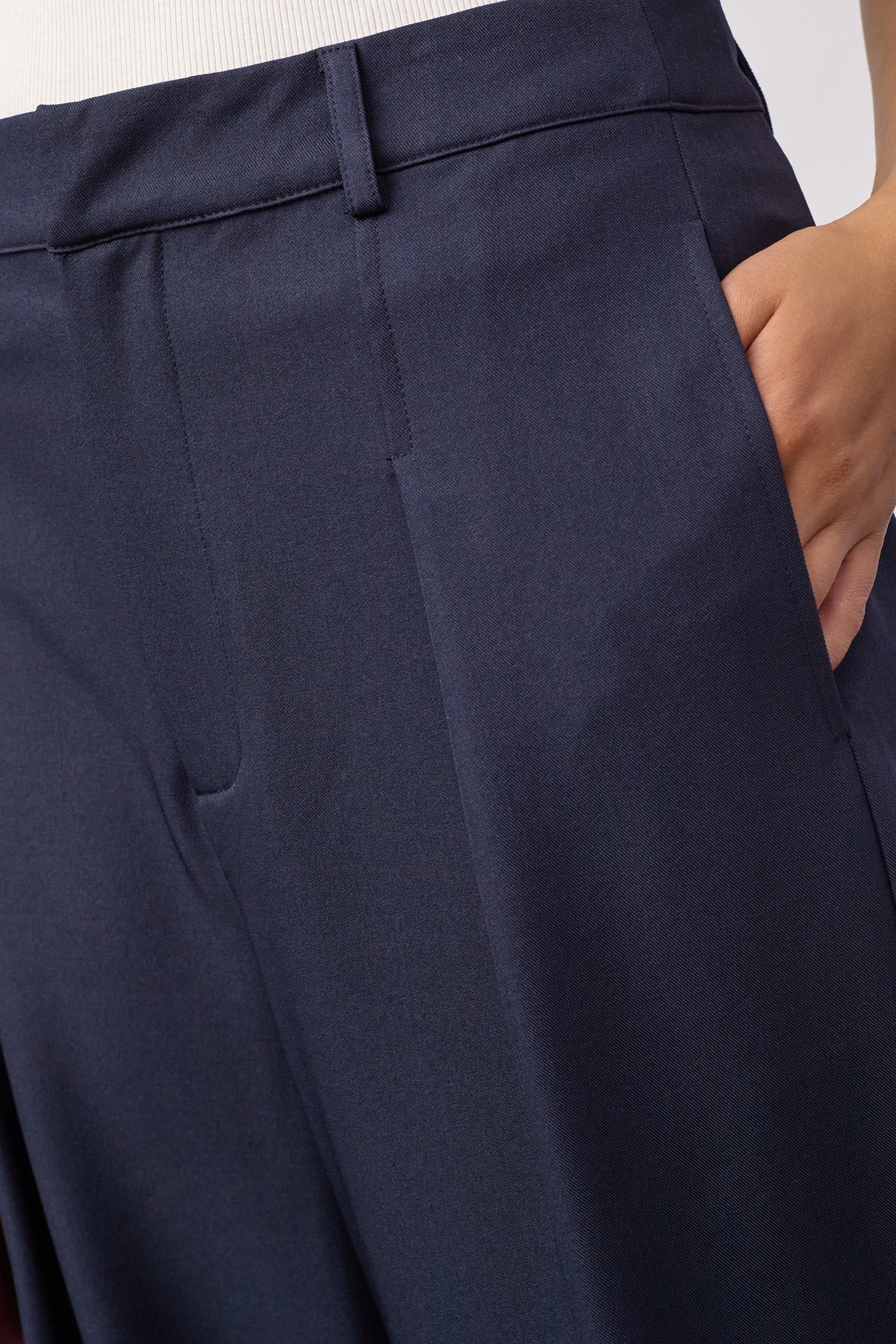 Co´Couture Bukser - LunaCC Pleat Bukser i Navy