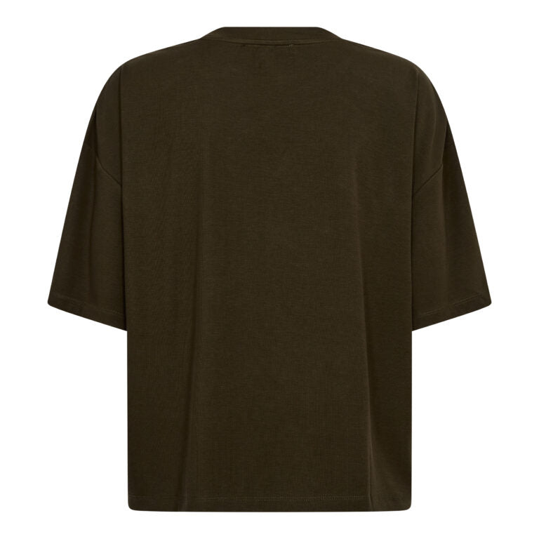 Co´Couture Bluse - IvaraCC Flower T-shirt i Dusty Army