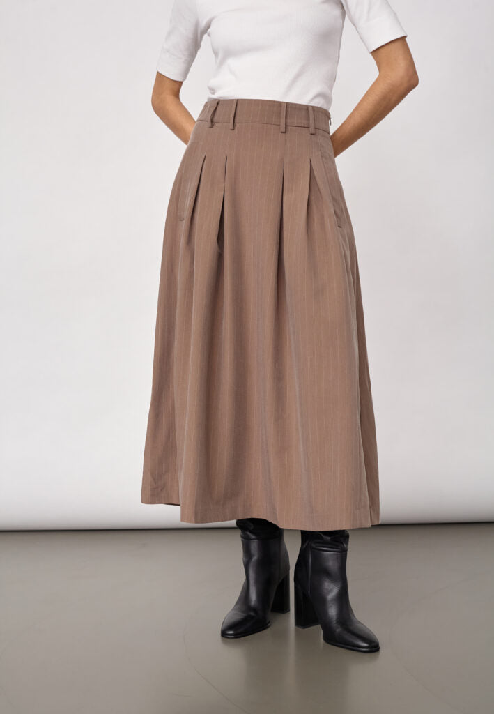 Co´couture Nederdel - LyviaCC Pleat Pin Nederdel i Walnut