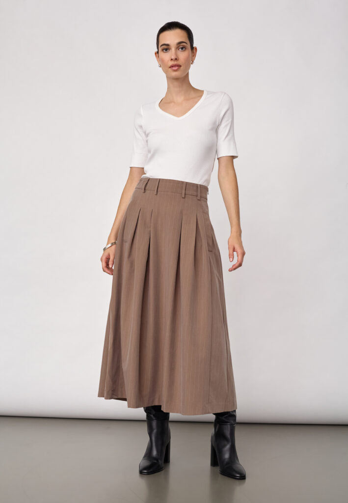 Co´couture Nederdel - LyviaCC Pleat Pin Nederdel i Walnut