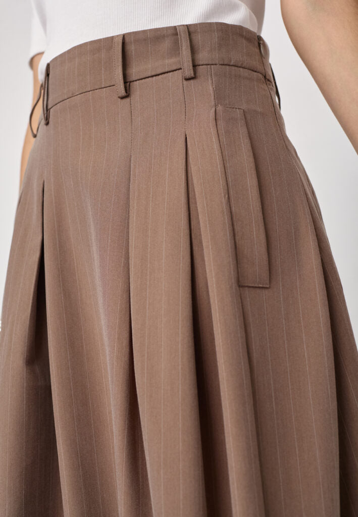 Co´couture Nederdel - LyviaCC Pleat Pin Nederdel i Walnut