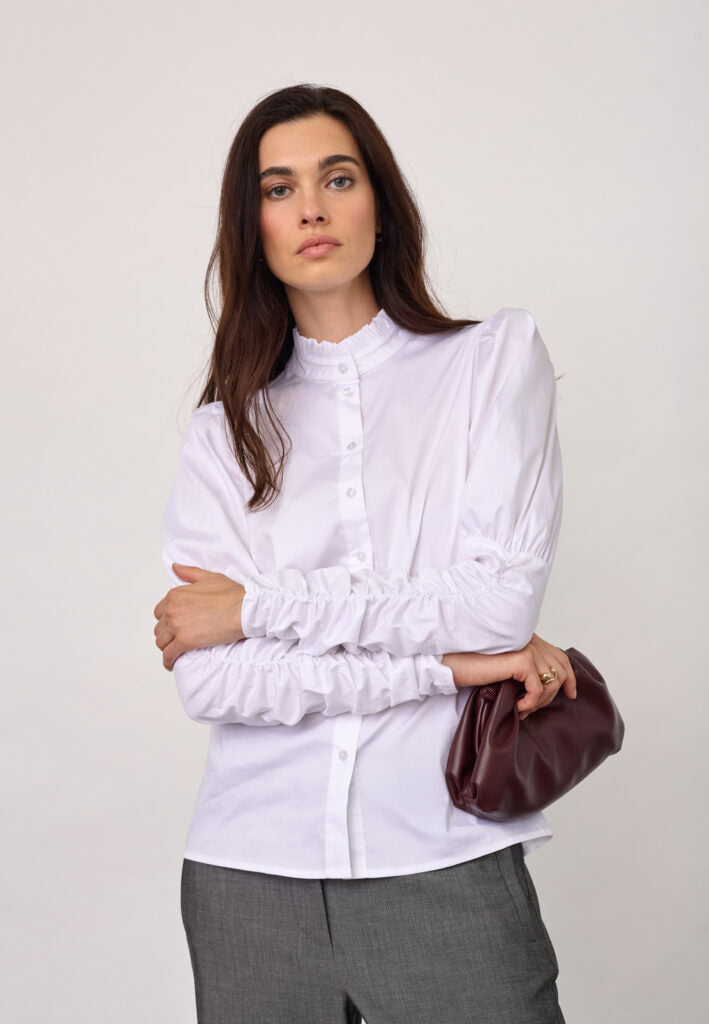 Co´Couture Skjorte - SannaCC Puff Skjorte i Hvid