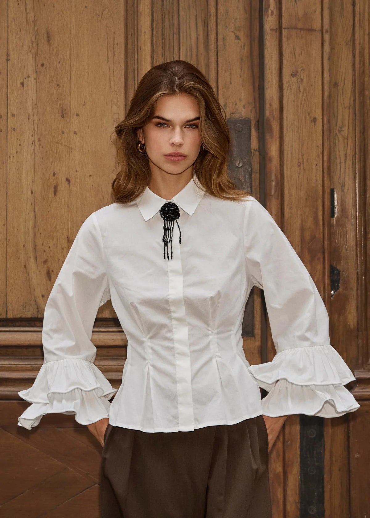 Co´Couture Skjorte - HalenCC Flare Pleat Skjorte i Hvid