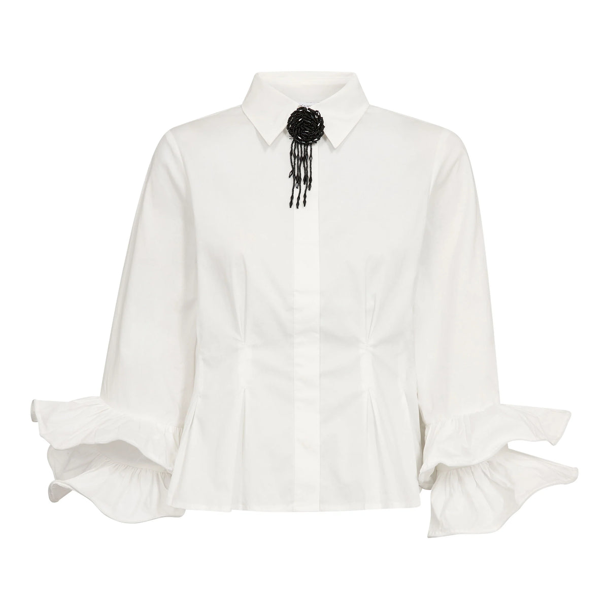 Co´Couture Skjorte - HalenCC Flare Pleat Skjorte i Hvid
