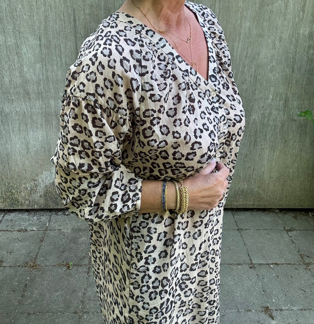 Coster Copenhagen Kjole - Kjole Med Lommer i Klassisk Leopard Brun