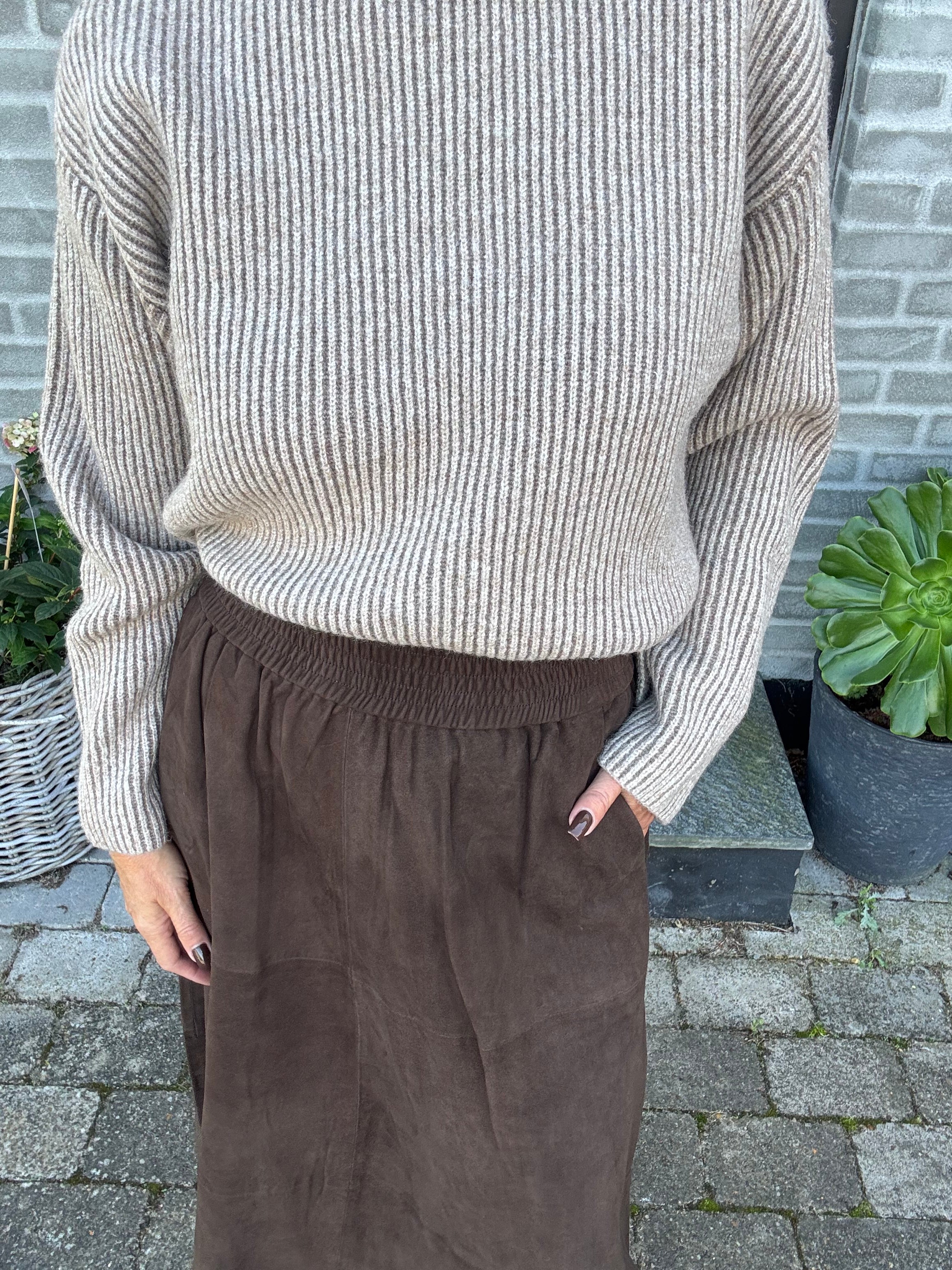Co´Couture Strik - TheresaCC Turtleneck Rib Strik i Sand