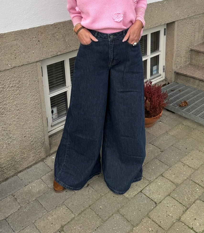 Nümph Jeans - NuVenice Extra Wide Jeans i Dark Blue Denim
