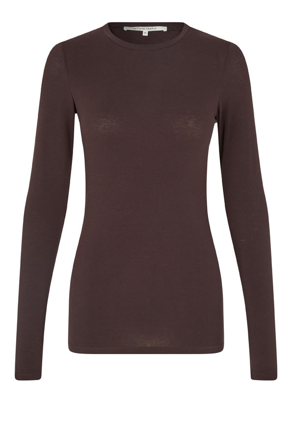 Second Female Bluse - Matima O-Hals Bluse i Chocolate Plum