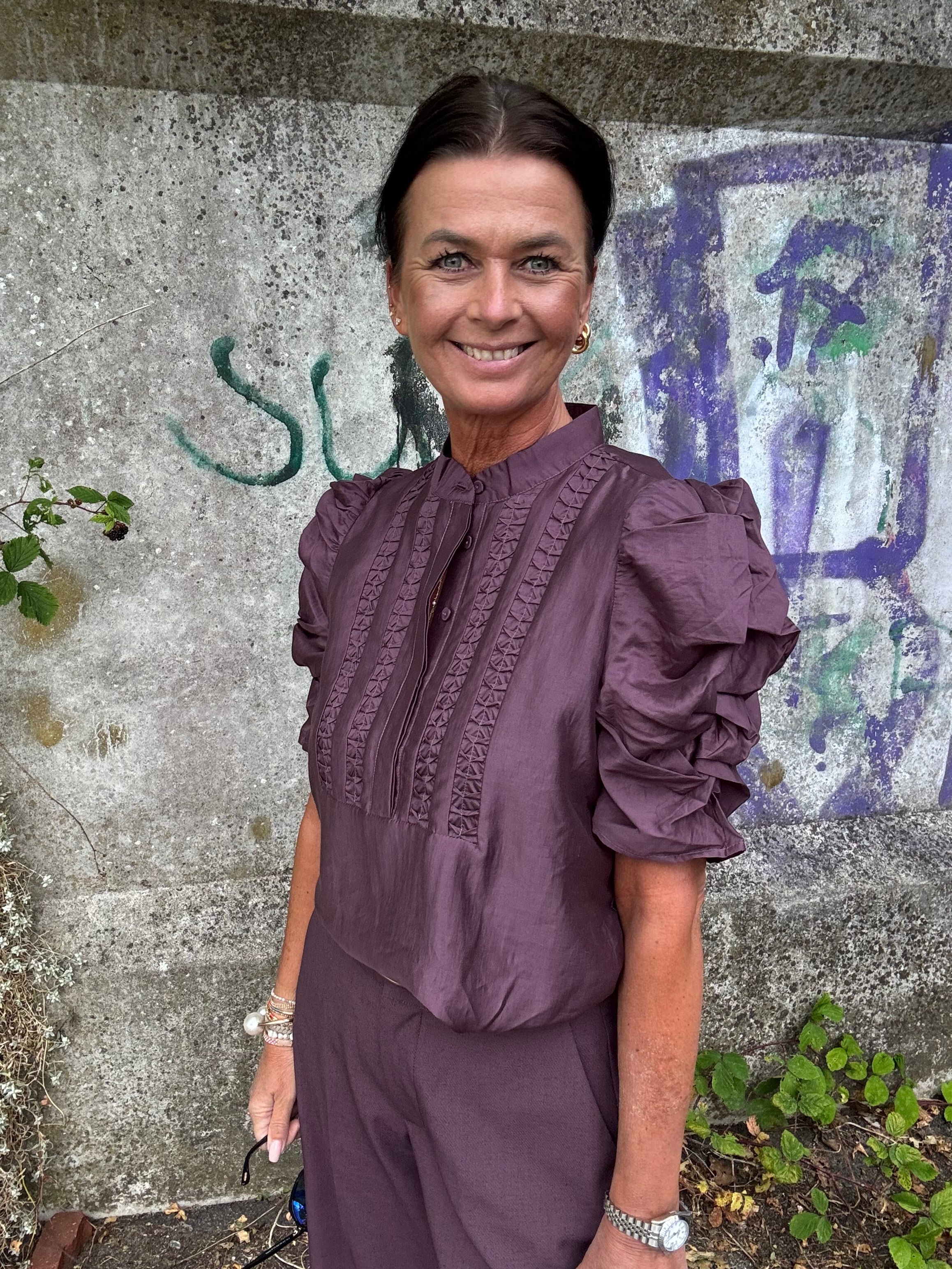 Gossia Bluse - AnnSofiGO Lull Bluse i Plum