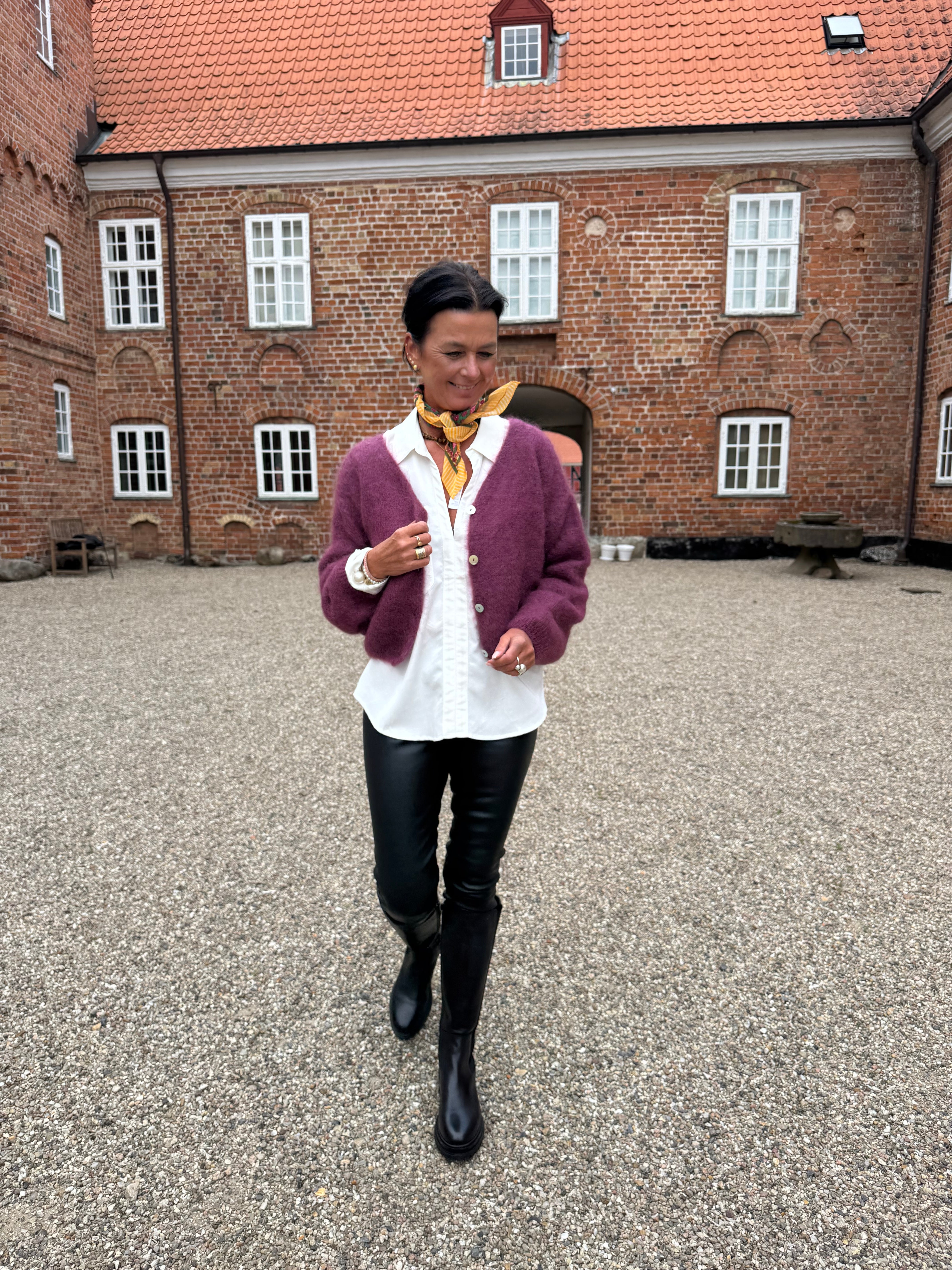 Americandreams Strik - Cornelia Cropped Strik Cardigan i Bordeaux
