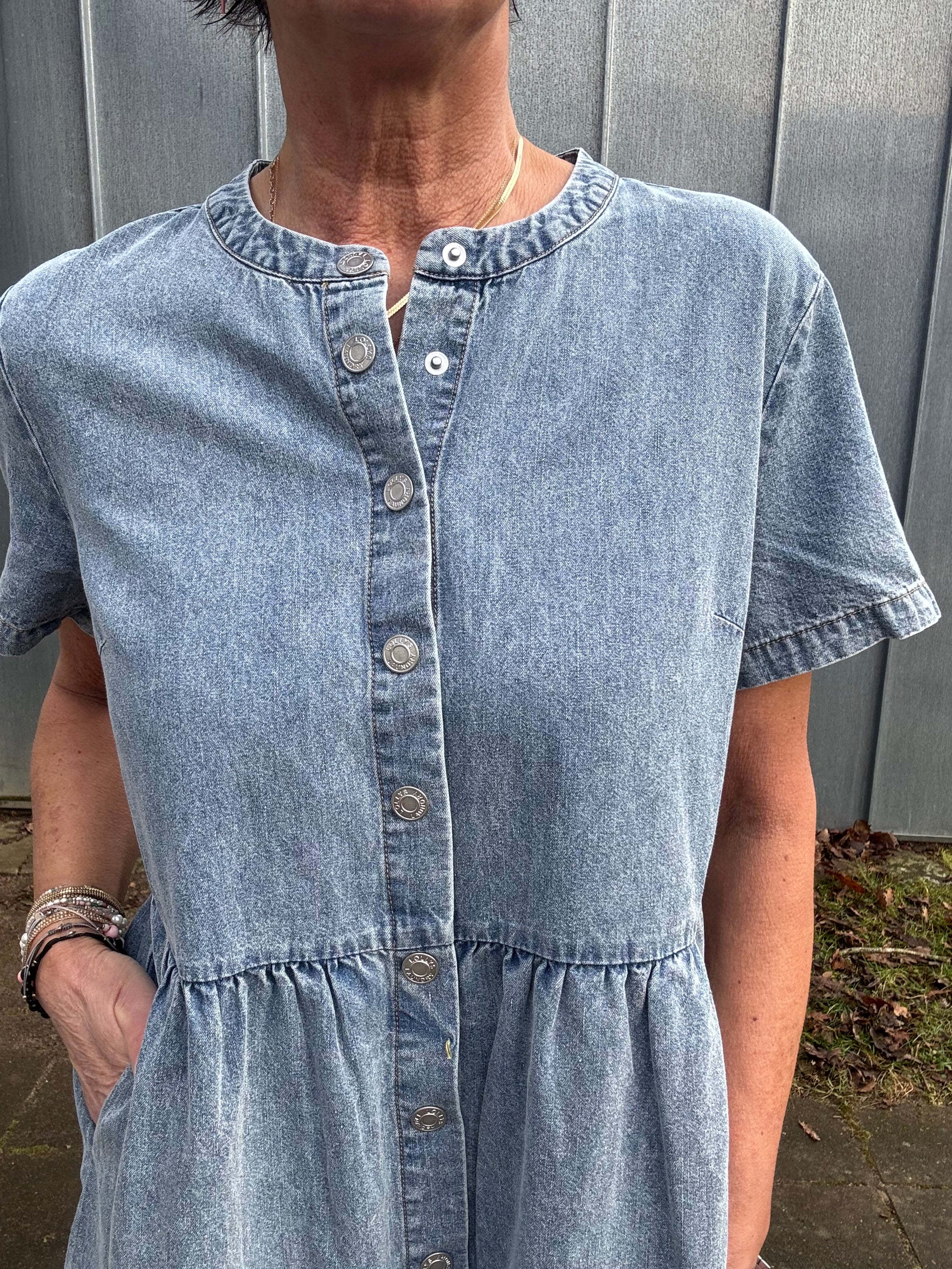 Lollys Laundry Kjole - AliyaLL Maxi Denim Kjole i Washed Denim