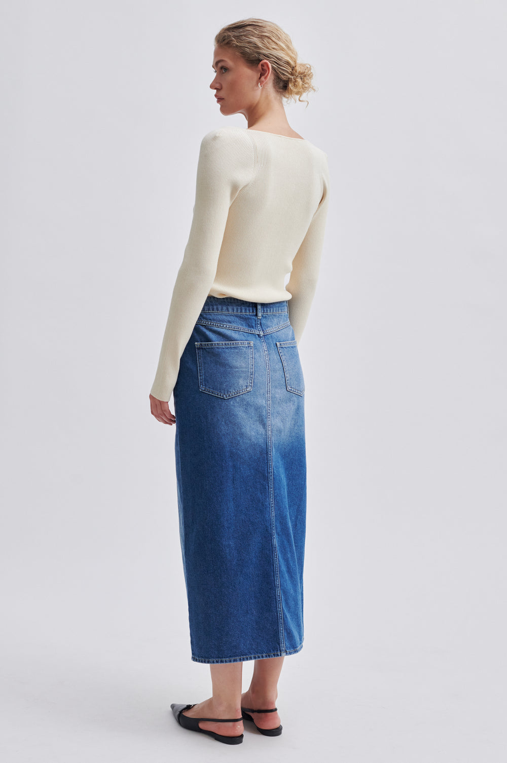 Second Female Nederdel - Kylie Denim Nederdel i Denim Blue