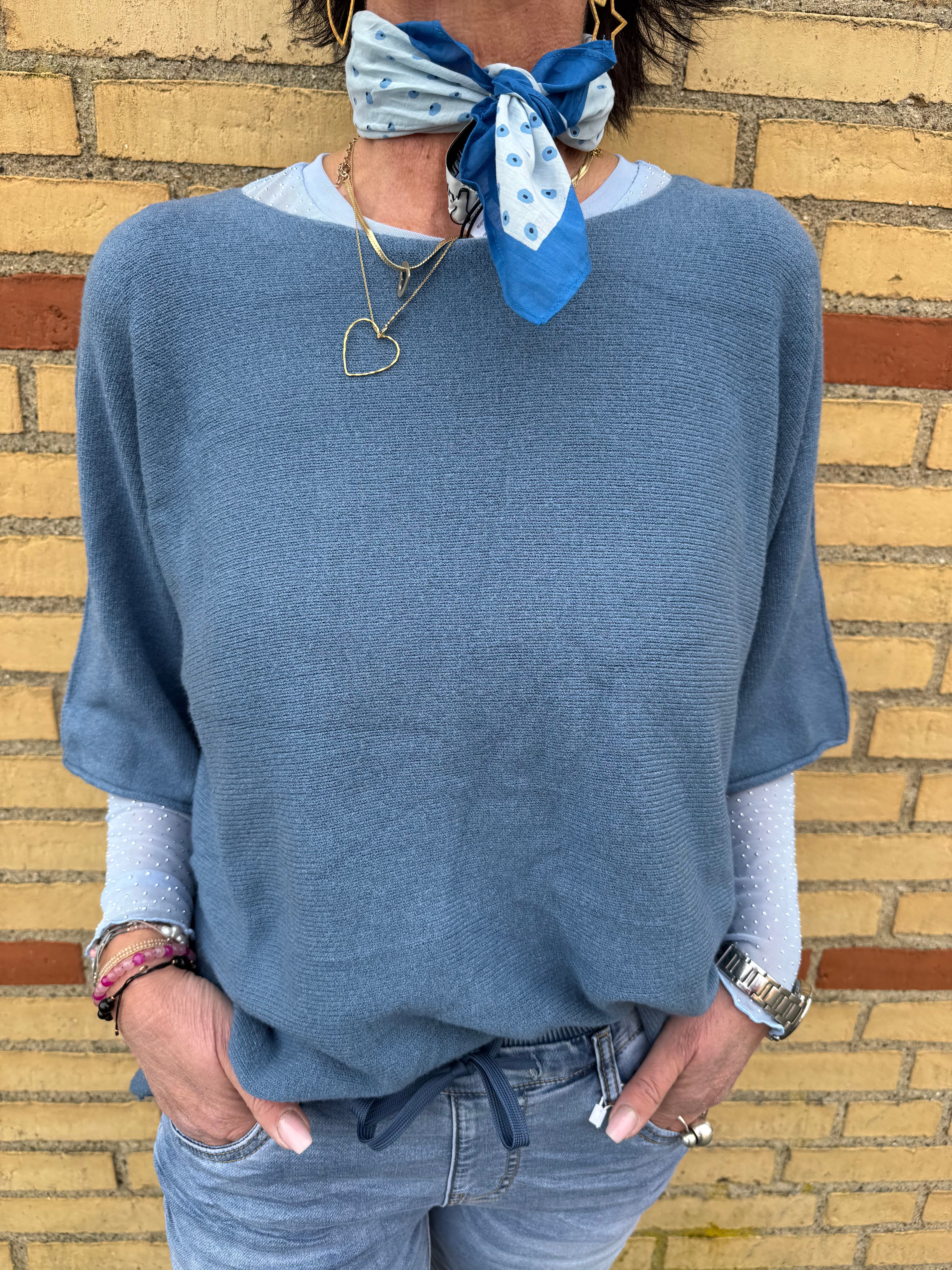 MARTA du château Strik - 5003 MdcSia Strik Bluse i Jeans Blå