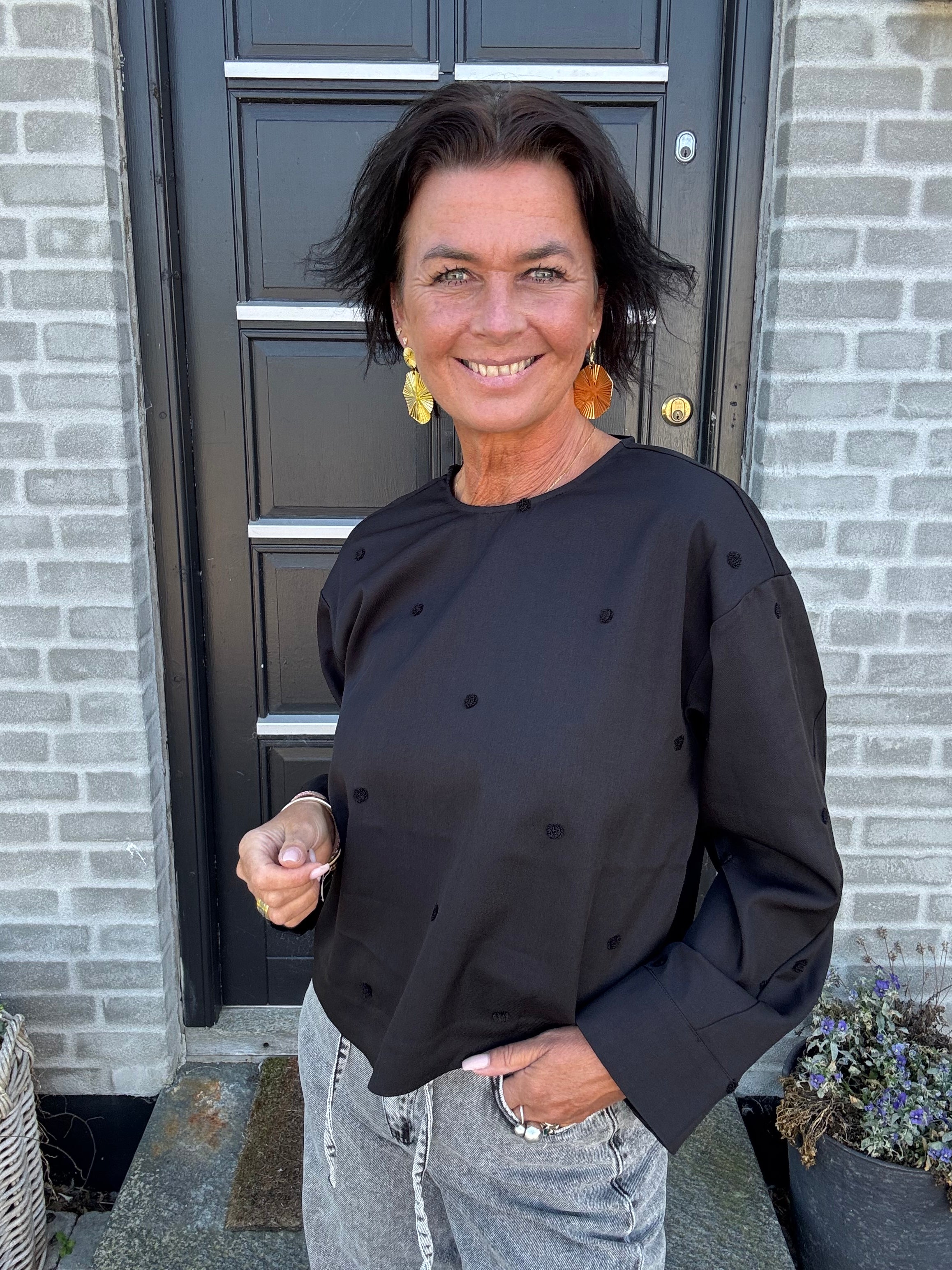 Co´Couture Bluse - CloverCC Dot Bluse i Sort