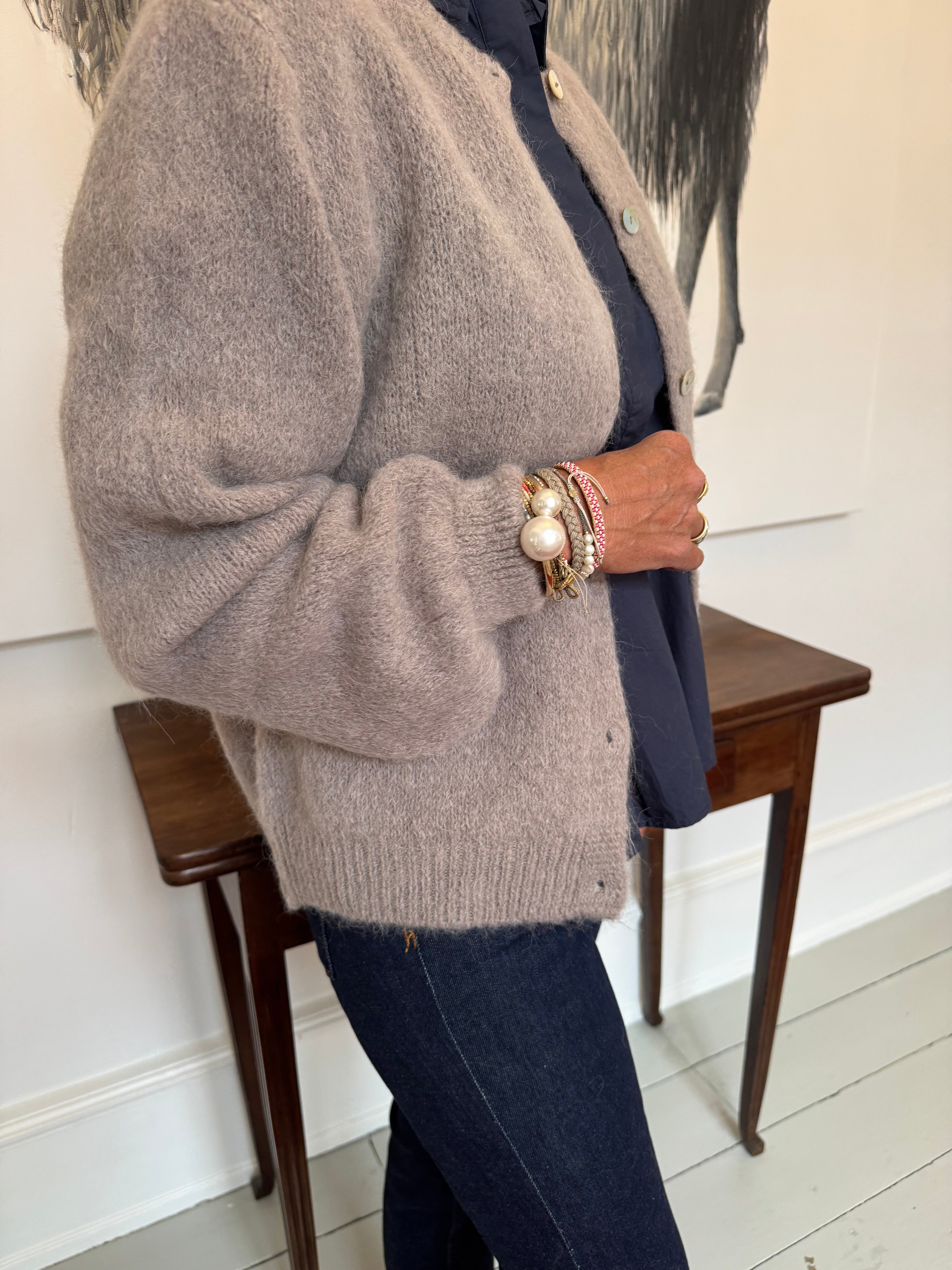 Americandreams Cardigan - Susan Alpaca Strik Cardigan i Light Taupe