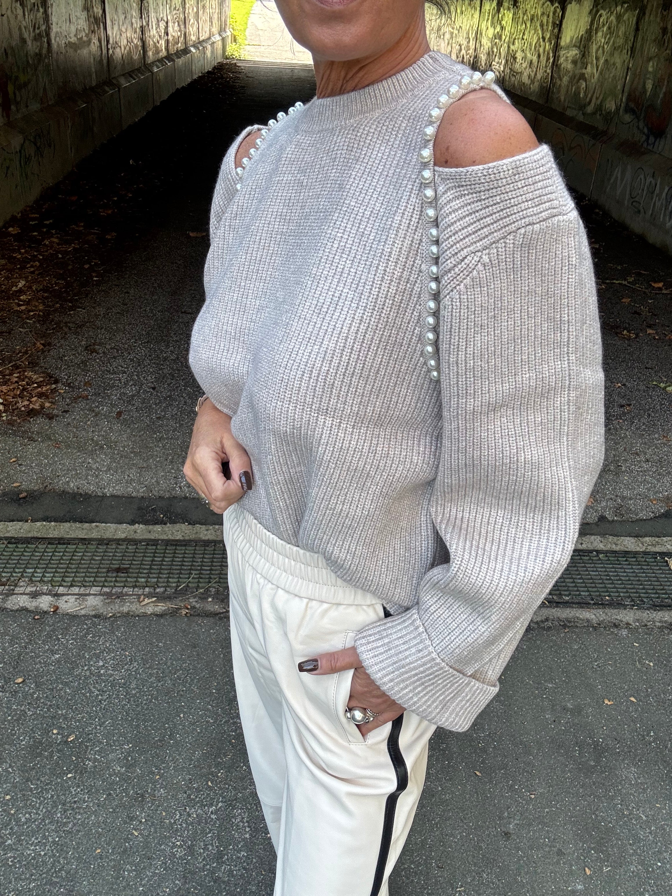 Co´Couture Strik - RawCC Rib Pearl Strik i Bone