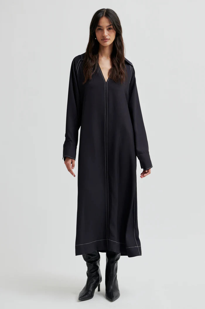 Second Female Kjole - Beam Lang Kjole i Sort