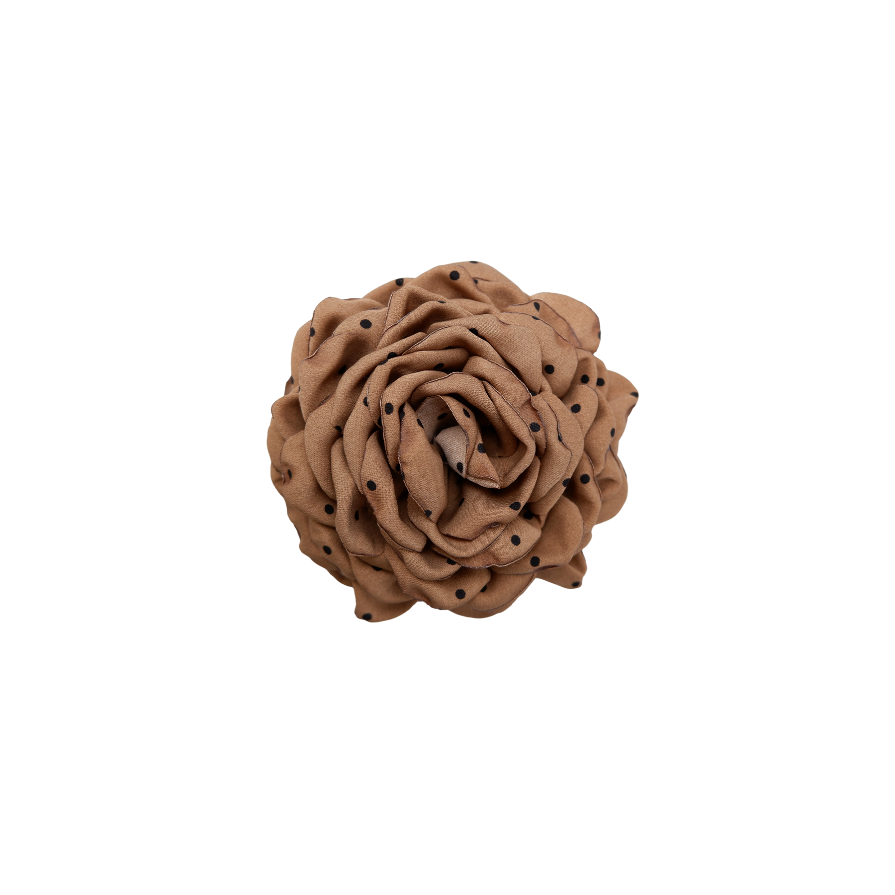 Black Colour Hårspænde - BcVilla Mega Flower Hårspænde i Nougat Med Sorte Dots