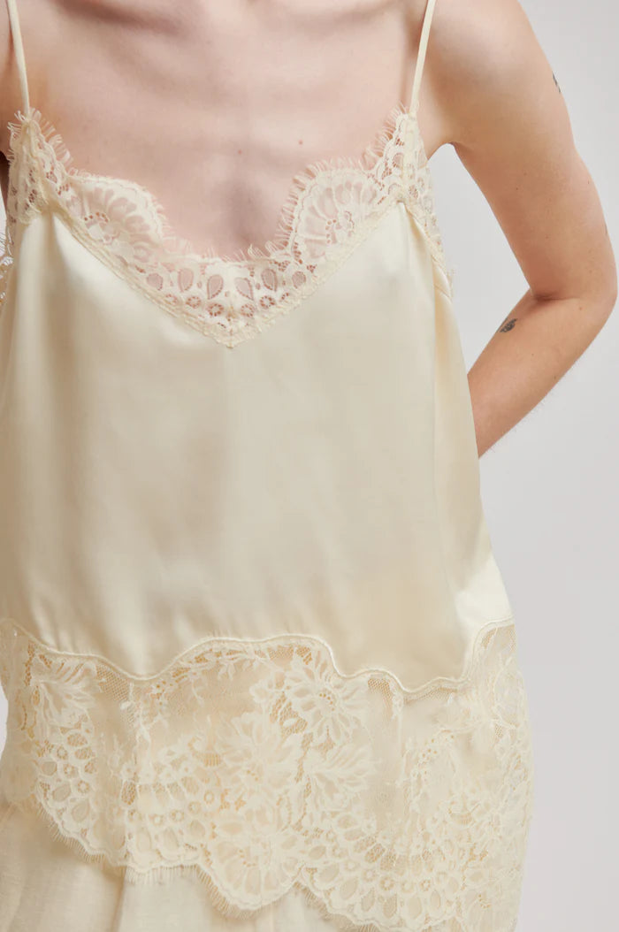 Second Female Top - Wilina Strop Top i Alabaster Gleam