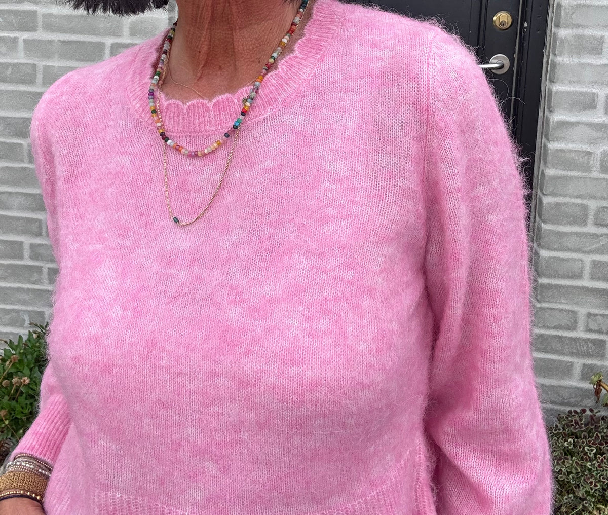 Nümph Strik - NuSuri Peplum Strik Bluse i Bonbon Lyserød