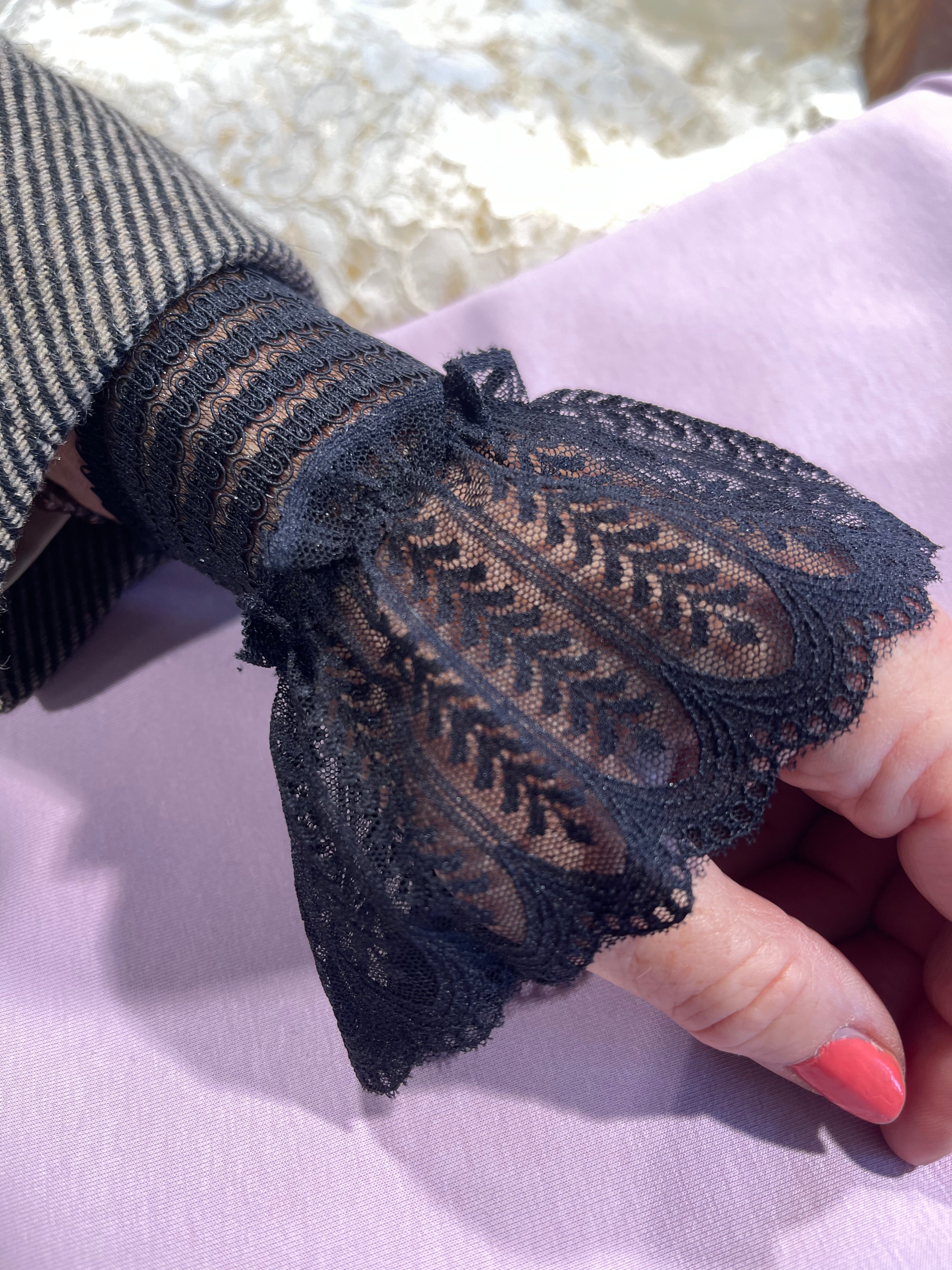 Black Colour Handsker - BcReeva Lace Cuufs Handsker i Sort