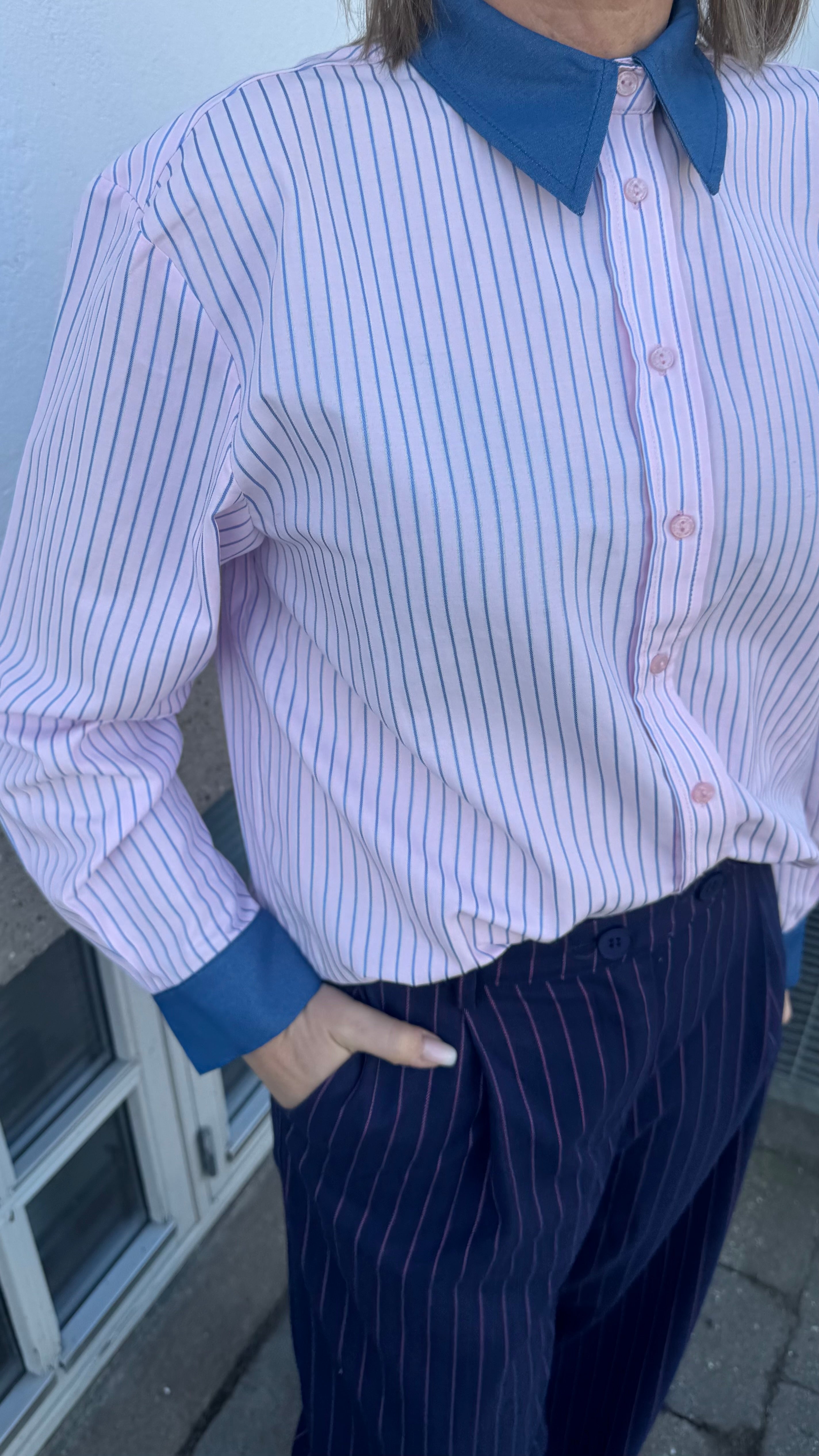 Co´Couture Skjorte - KarinaCC Stribet Mix Skjorte i Candyfloss