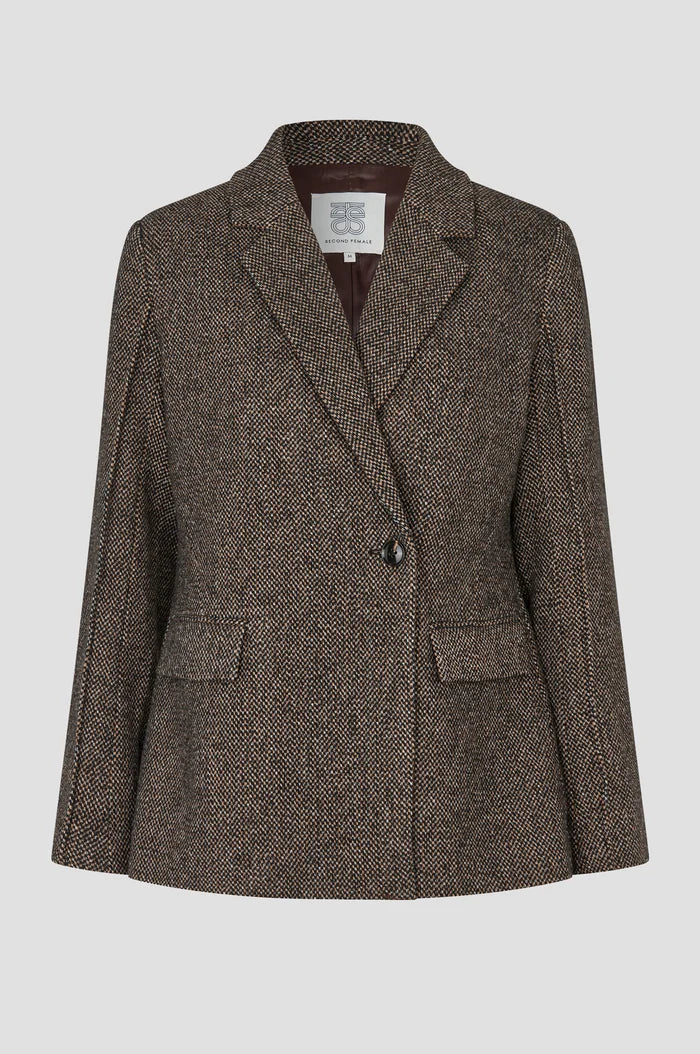 Second Female Blazer -  Emi New Fitted Blazer i Demitasse