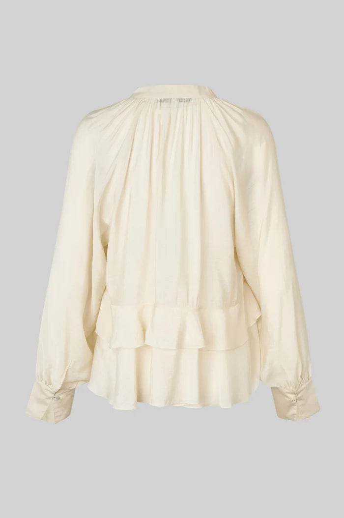 Second Female Bluse -  Tundra Frill Bluse i Birch