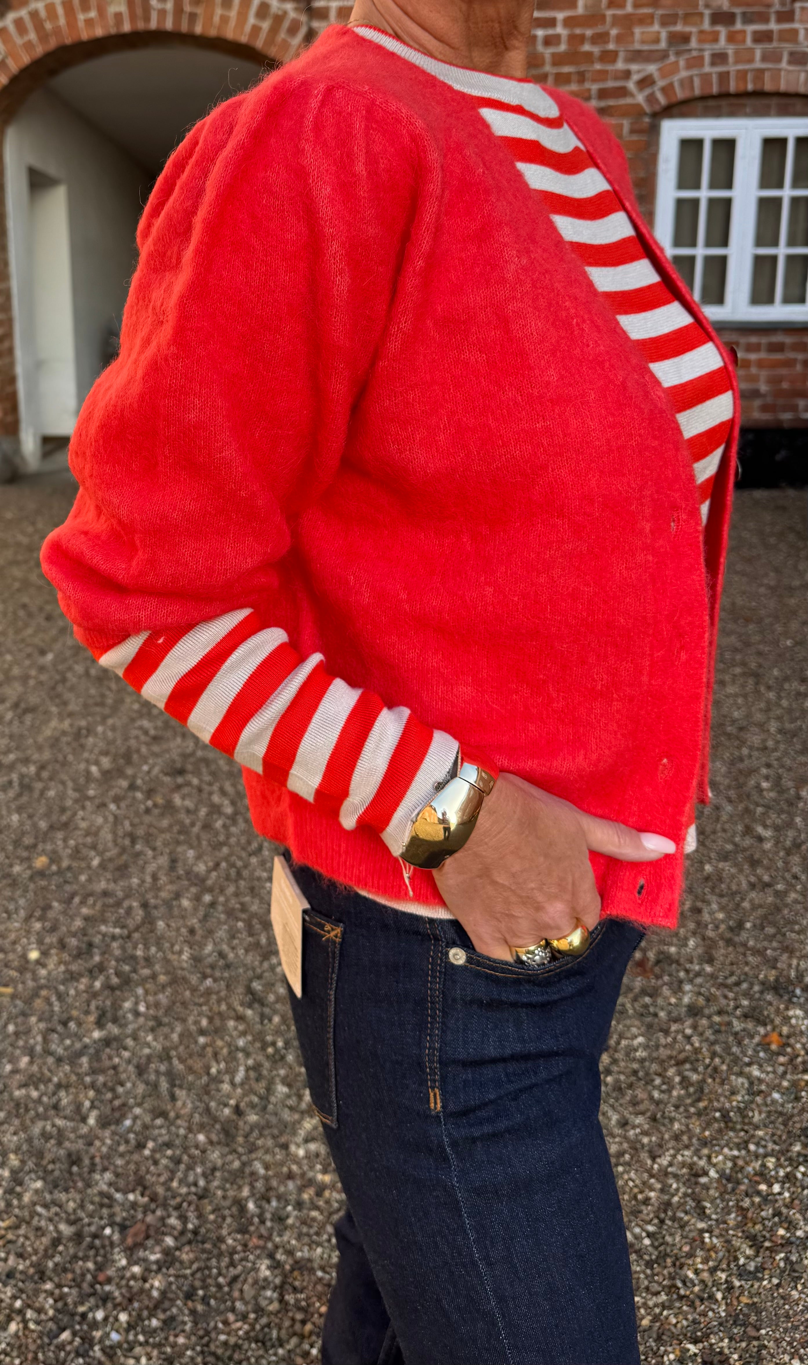 Nümph Cardigan - NuSuri Brushed SS Cardigan i Fiery Red