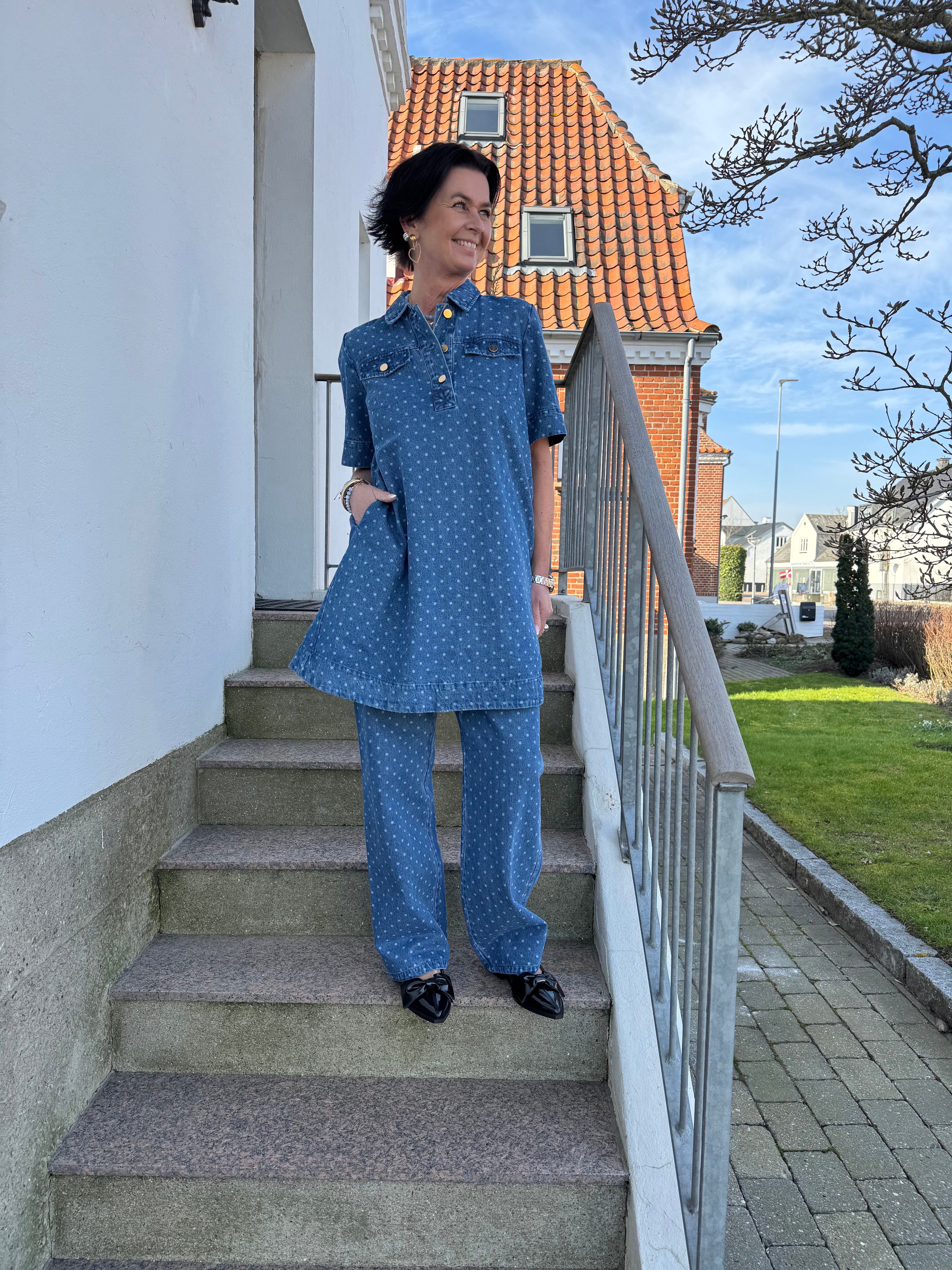 Nümph Kjole - NuHaddie Kjole i Medium Blue Denim Prik