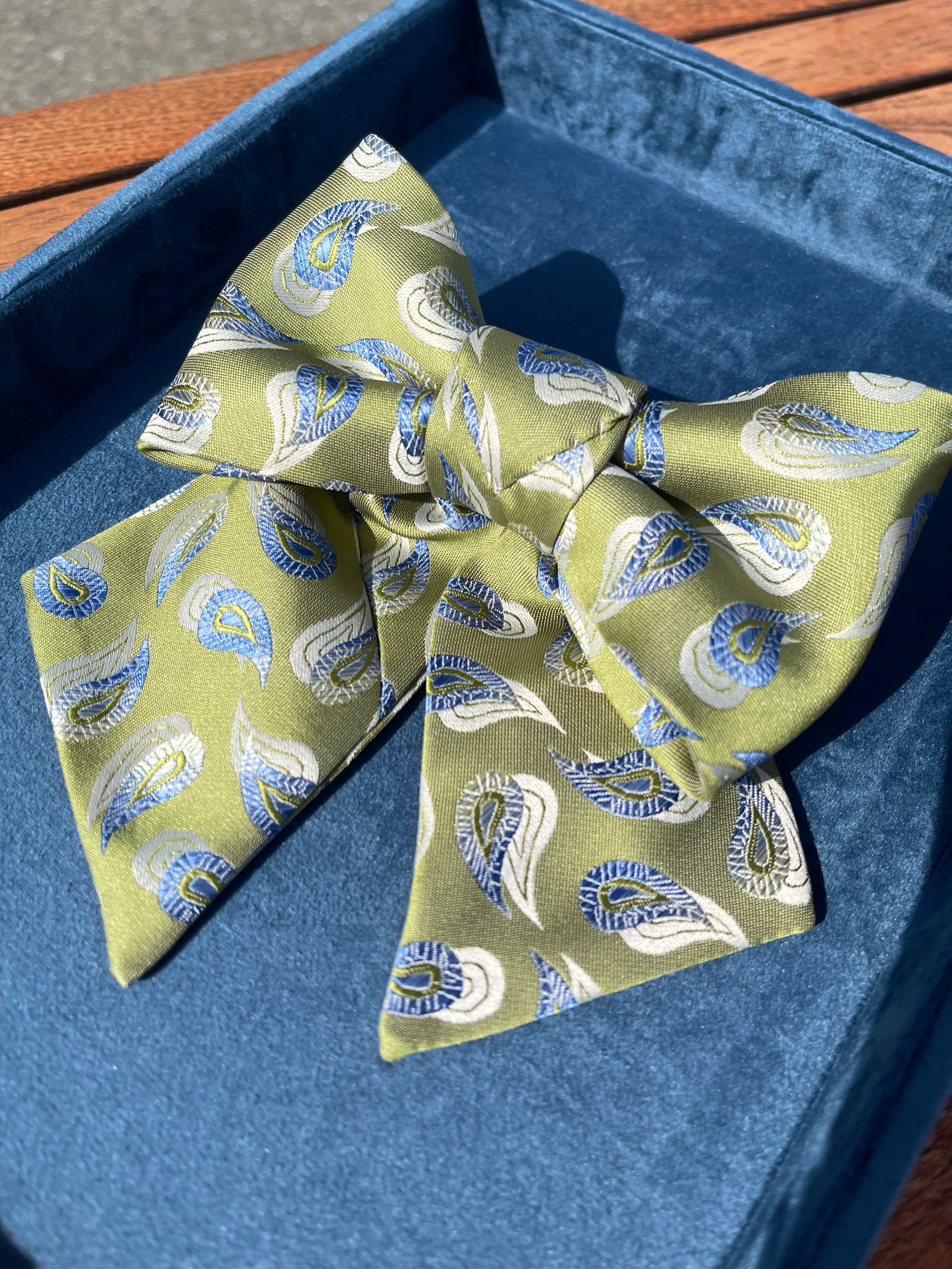 By Hoffgaard Sløjfe - BH6 Tie Me Up Bow Sløjfe i Lime Grøn Med Mønster