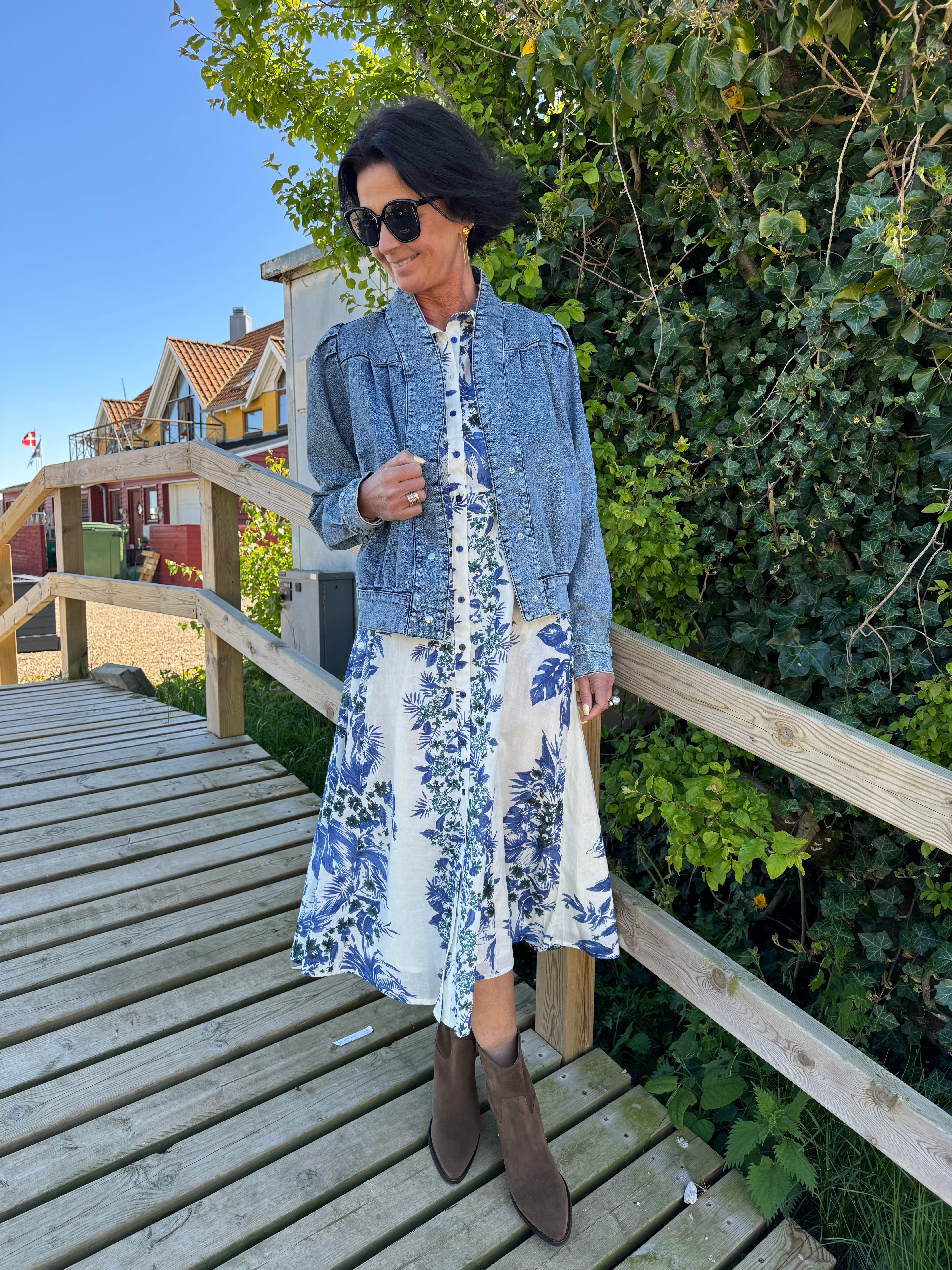 Lollys Laundry Kjole - BlakeLL Maxi Kjole i Blå Print