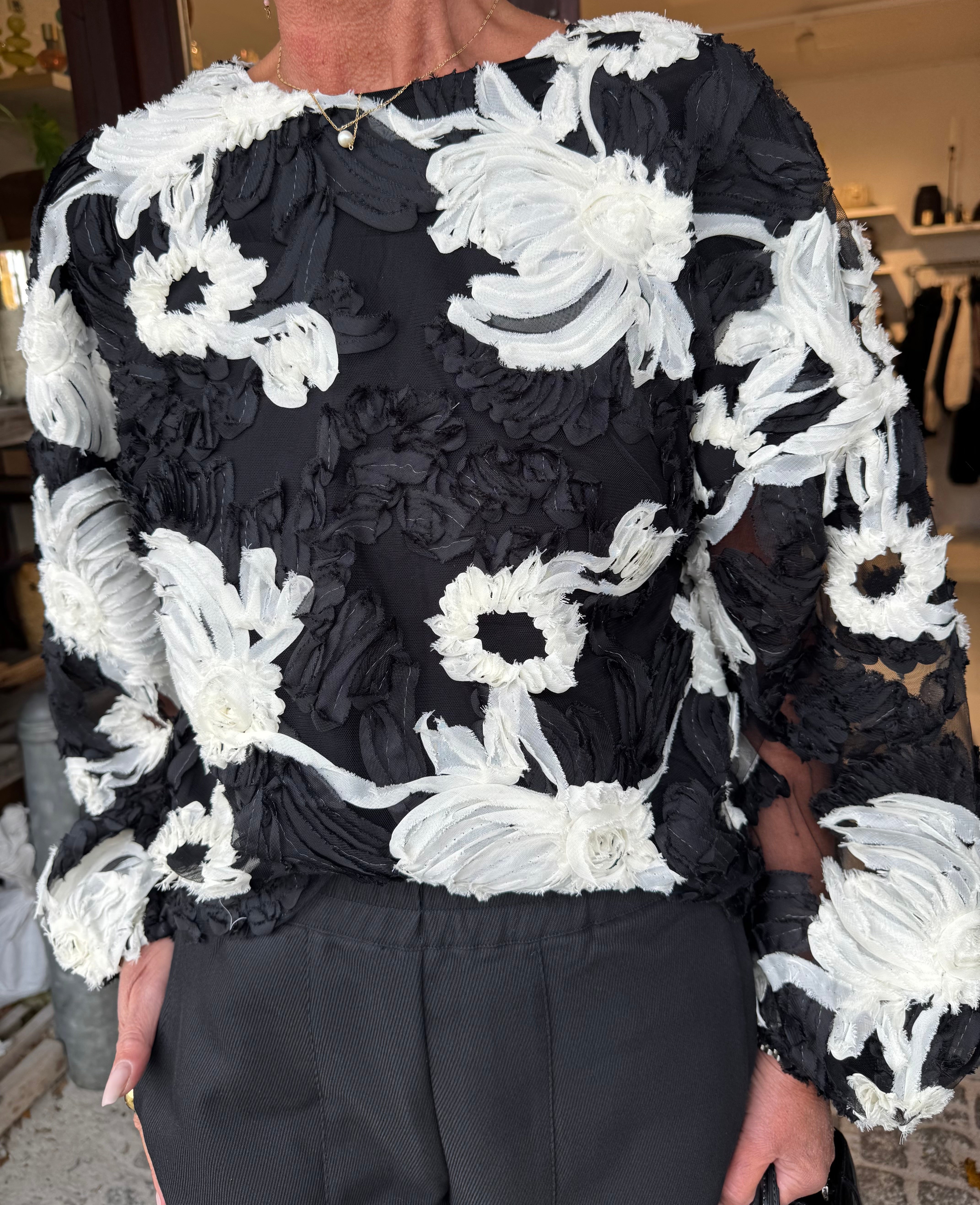 Co´Couture Bluse - FleurCC Fluffy Bluse i Sort