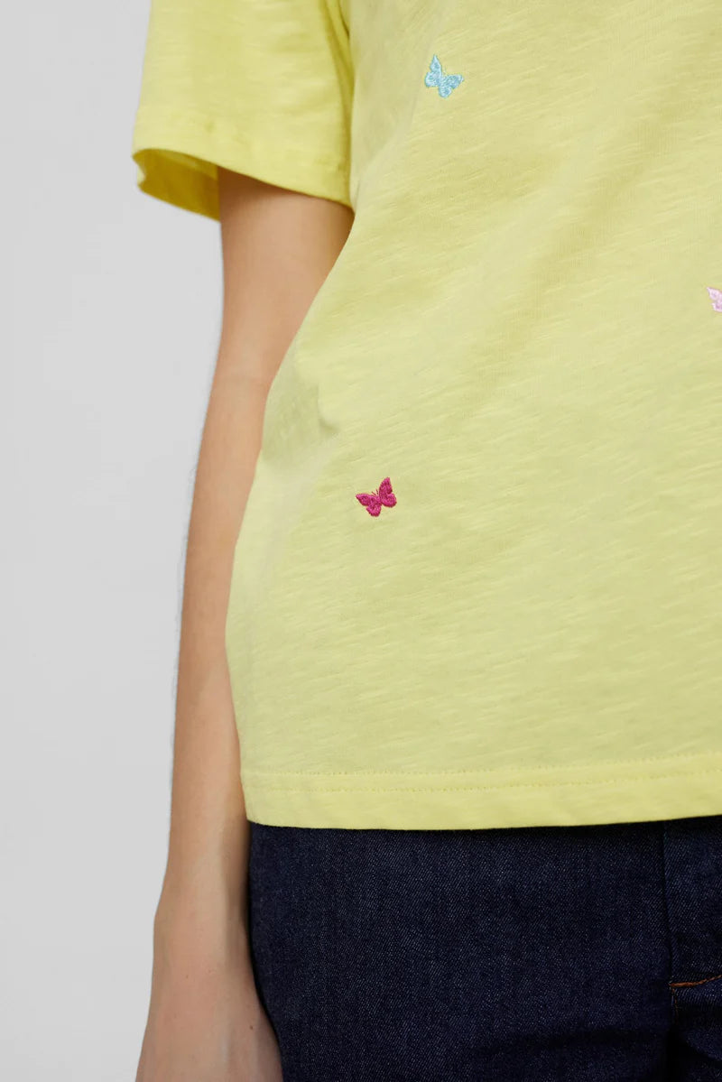 Nümph T-shirt - NuSummi T-shirt i Limelight Med Sommerfulge