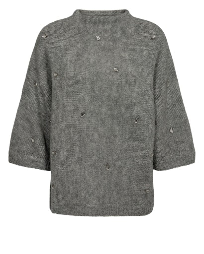 Nümph Strik - NuSaidani Strik Bluse i Medium Grey Melange