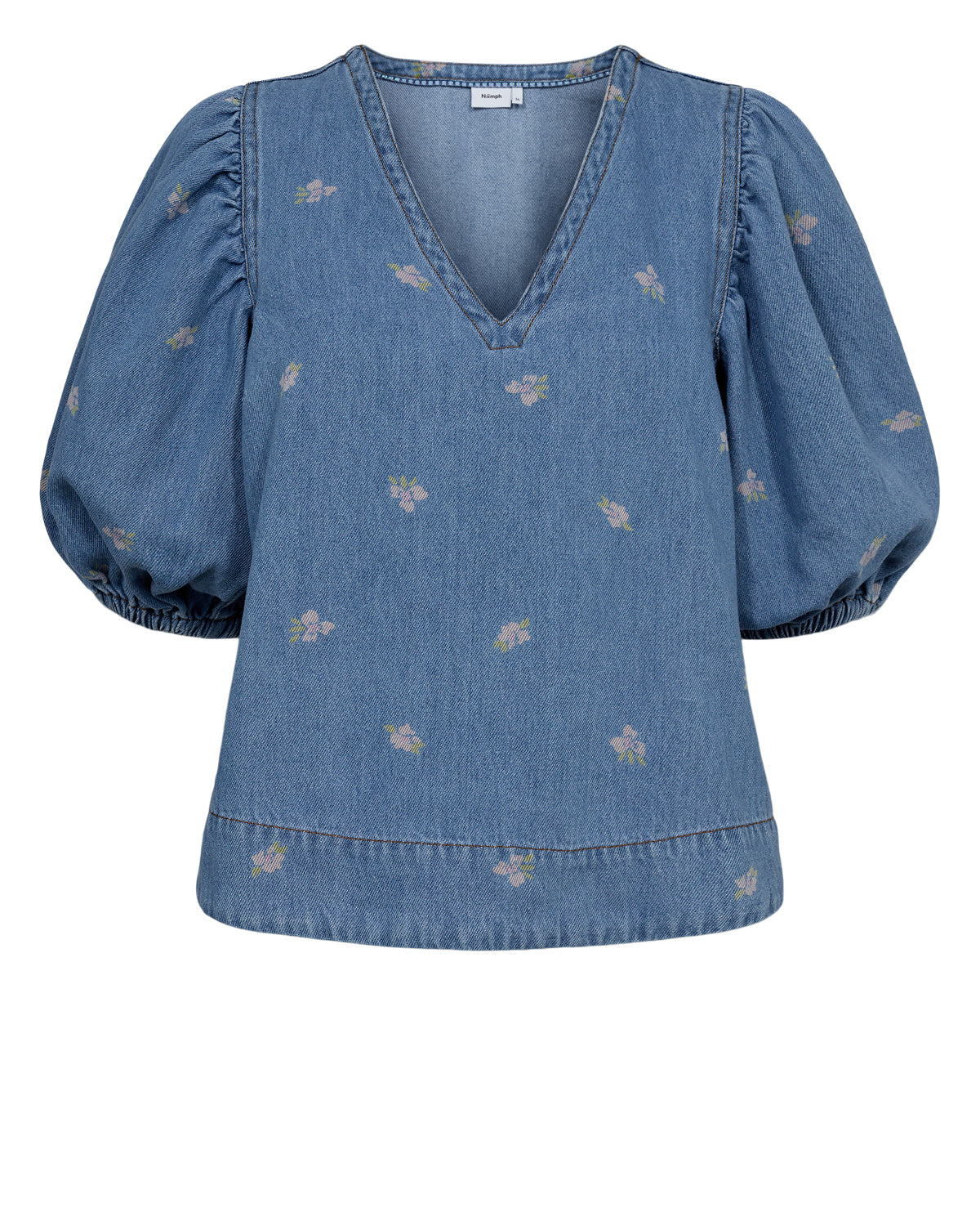 Nümph Bluse - NuIbiza Denim Bluse i Medium Blue Denim