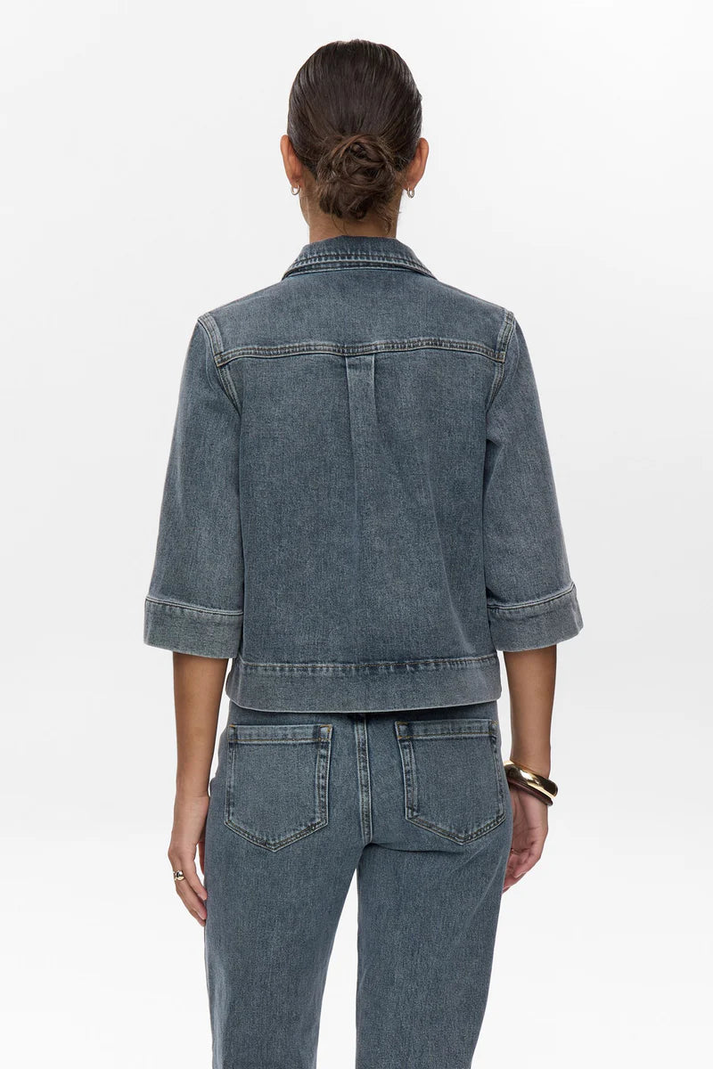 Nümph Bluse - NuToronto Denim Bluse i Blue Washed Denim