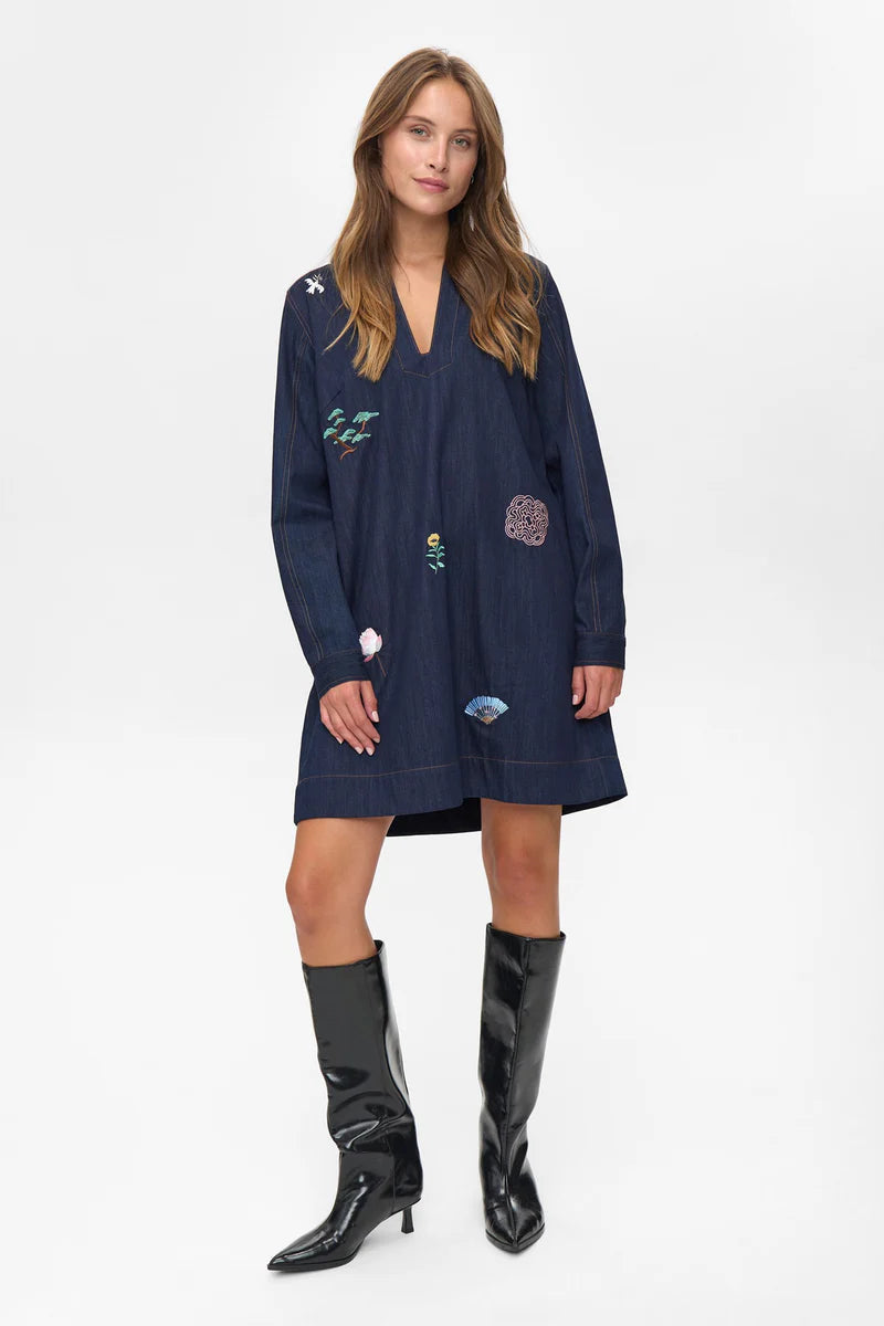 Nümph Kjole - NuChiku Kjole i Dark Blue Denim