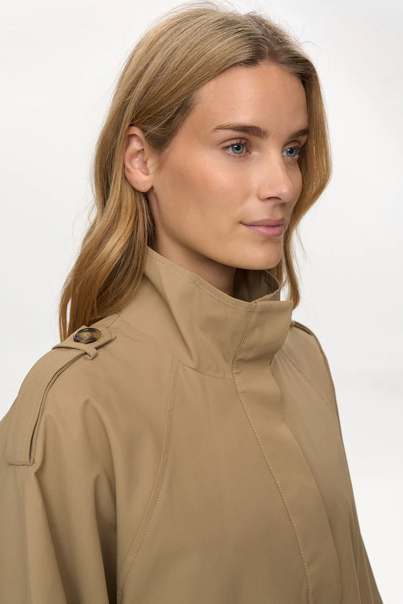 Nümph Jakke - NuFlorian Lang Jakke i Sesame