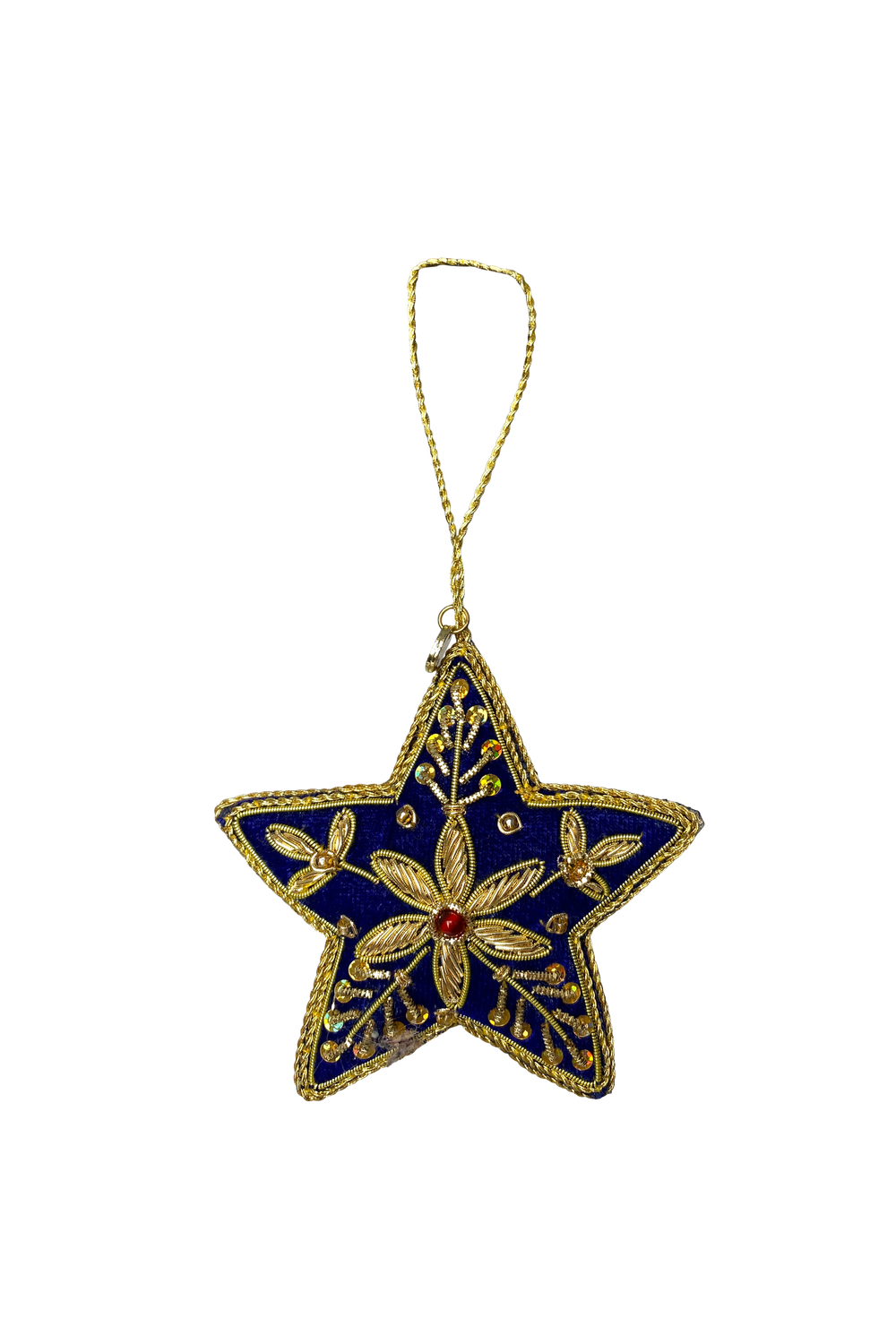 Black Colour - BcVelvet Star Christmas Ornament i Blå
