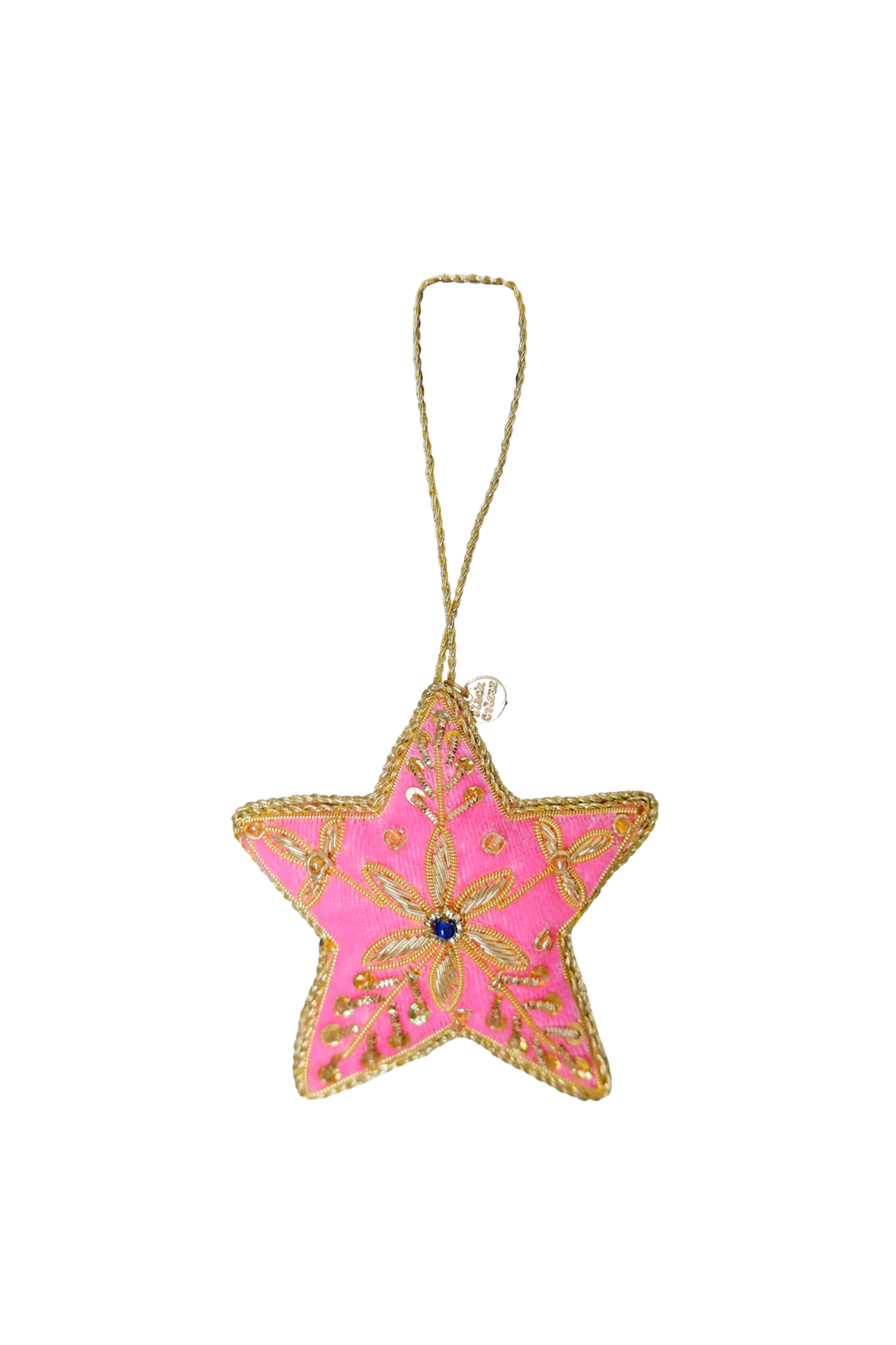 Black Colour - BcVelvet Star Christmas Ornament i Pink